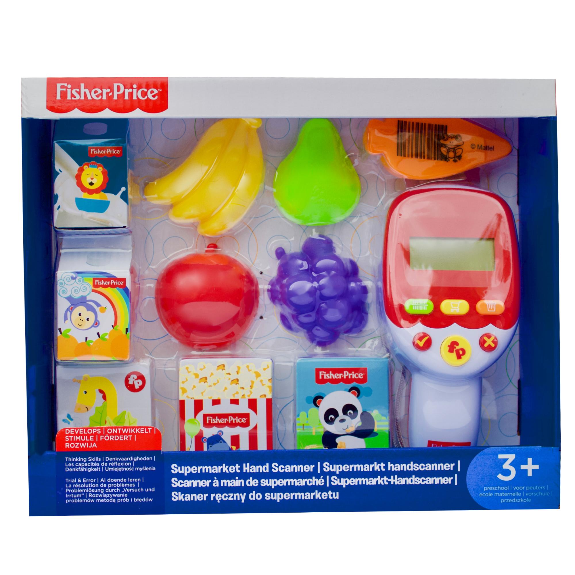 Fisher-Price Interactive Supermarket Hand Scanner with 10 Grocery Items