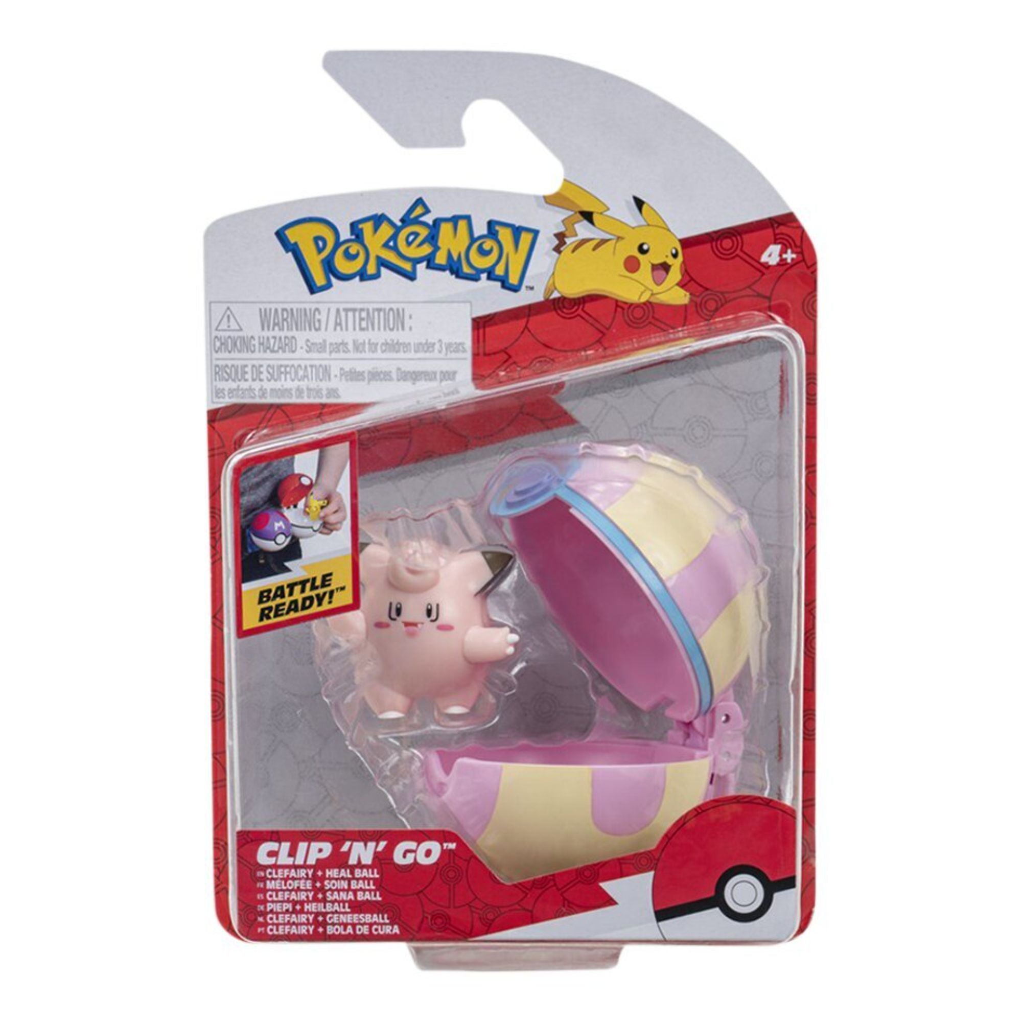Wicked Cool Toys Official Pokémon Clip N Go Set: Clefairy & Heal Ball