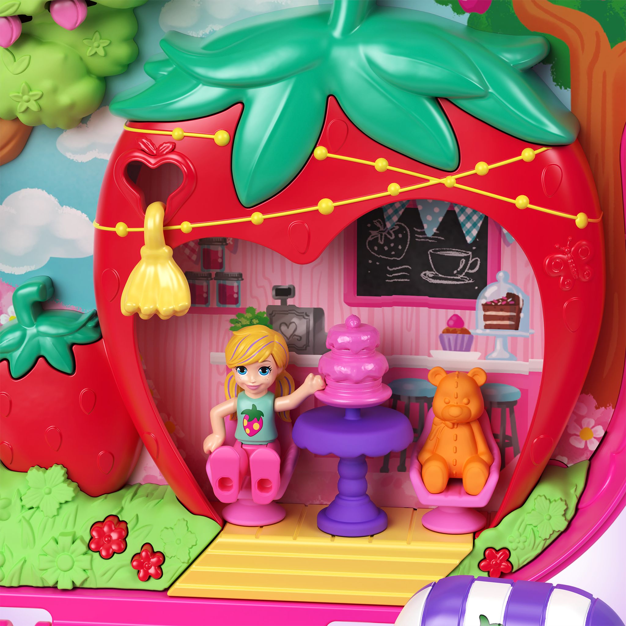 Hot Deal! Polly Pocket Straw-Beary Patch Compact World