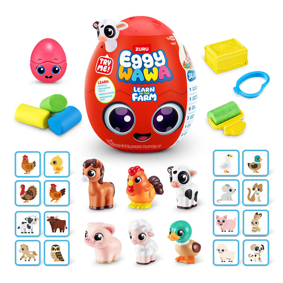 ZURU Eggywawa Series 1 Farm Animals Surprise Egg - Fun Learning Toy for Kids Aged 18 Months and Up