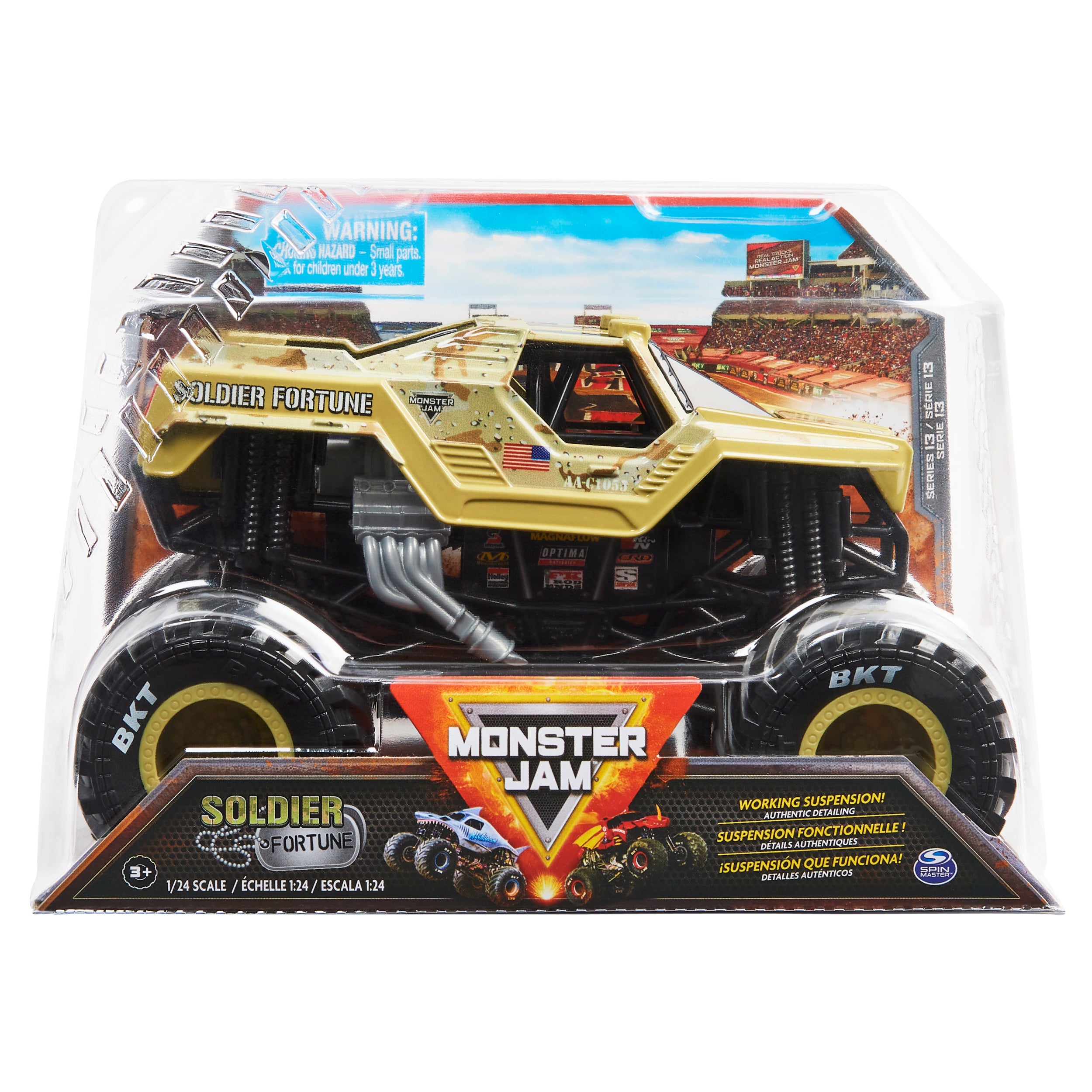 Hot Deal! Monster Jam 1:24 Scale Die - Cast Monster Truck Series 13 Soldier Fortune