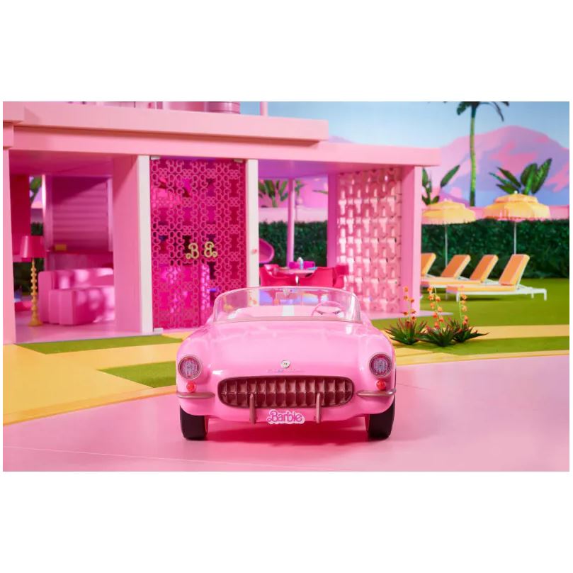 Hot Sale! Collectible Barbie The Movie Pink Corvette Convertible Toy Car