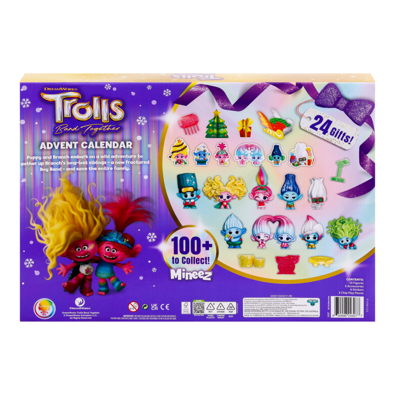 Hot! DreamWorks Trolls Band Together Mineez Advent Calendar