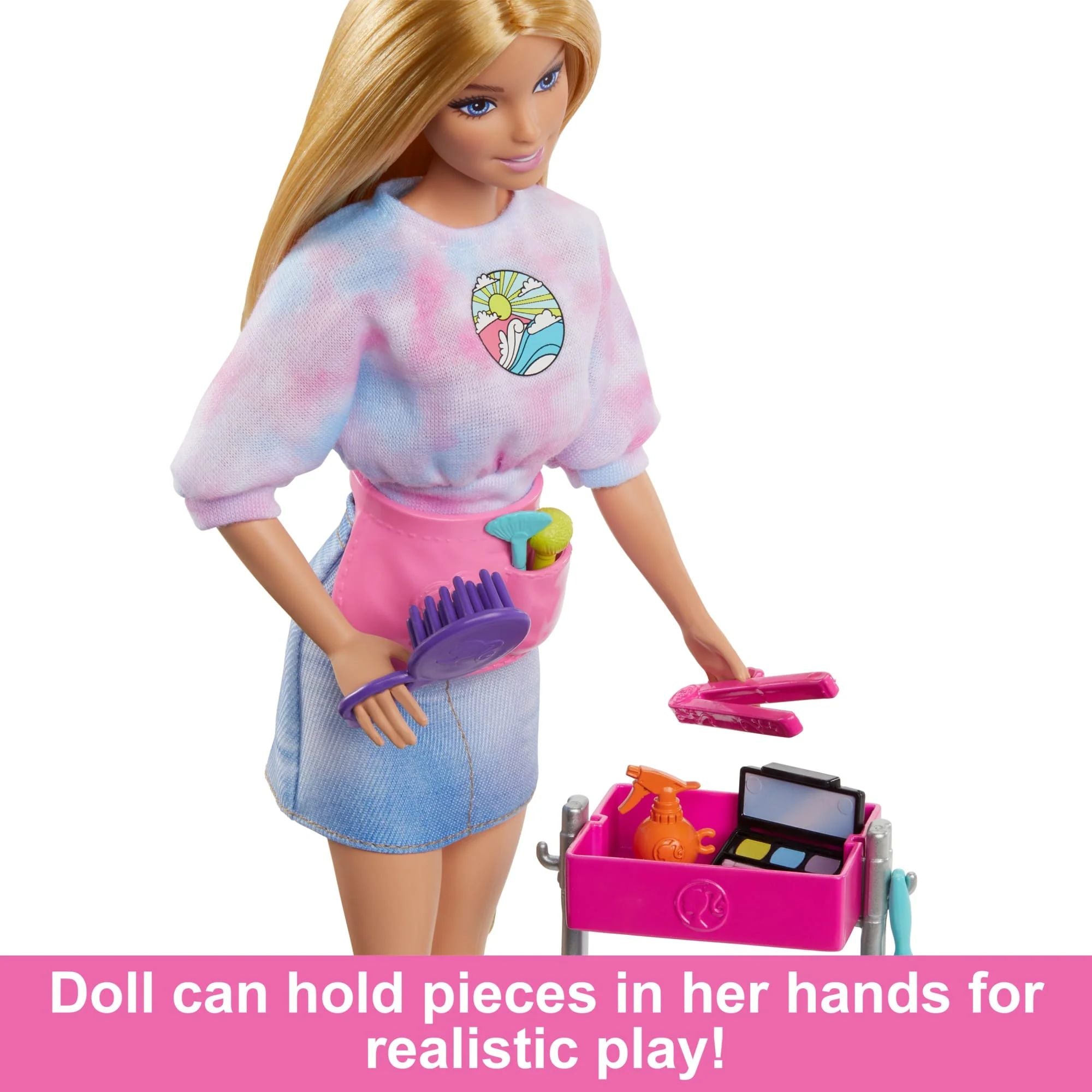 Hot Sale! Barbie Malibu Stylist Doll Playset with Puppy and Over 10 Accessories for Kids