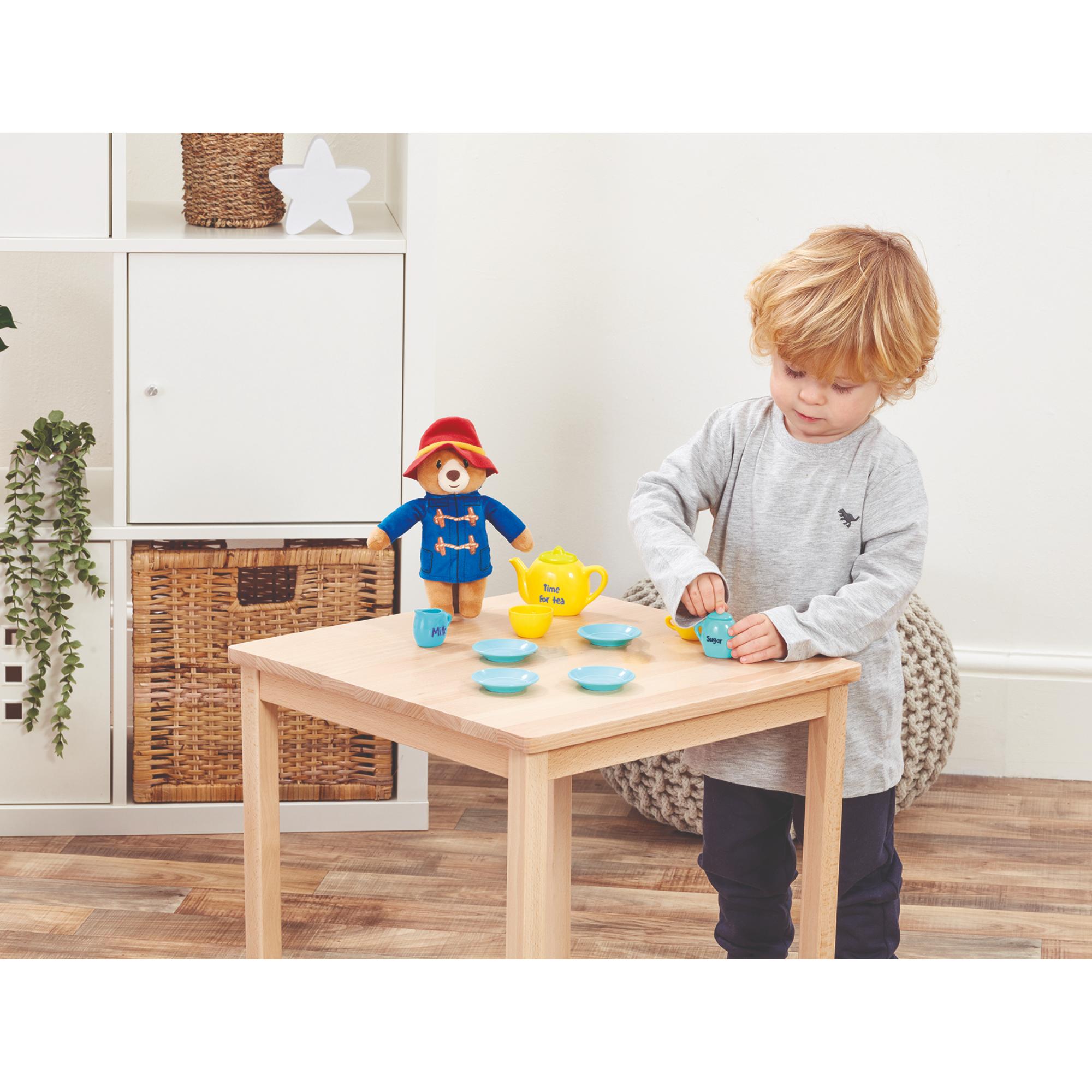 Adorable Paddington Bear Soft Toy and 12 - piece Tea Set for Kids