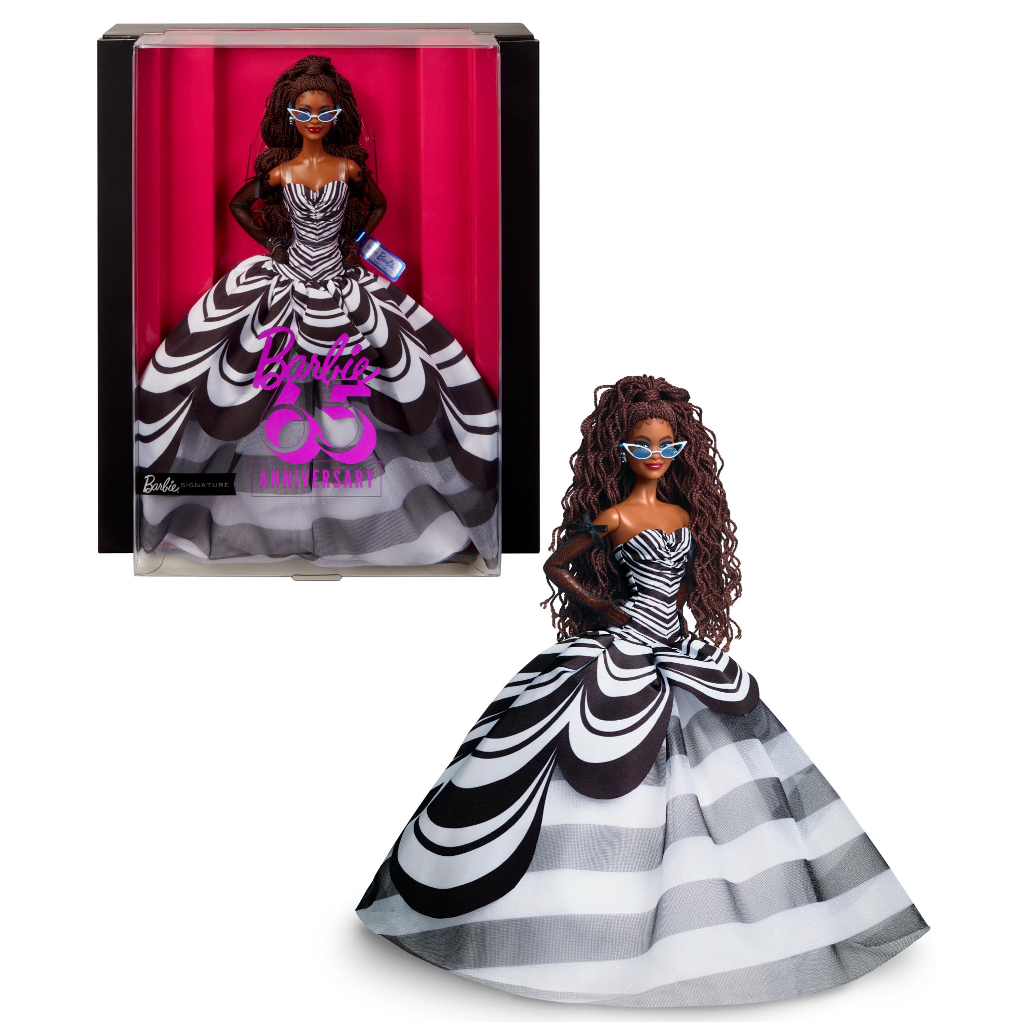 Barbie Signature 65th Anniversary Brunette Doll in Blue Sapphire Glam