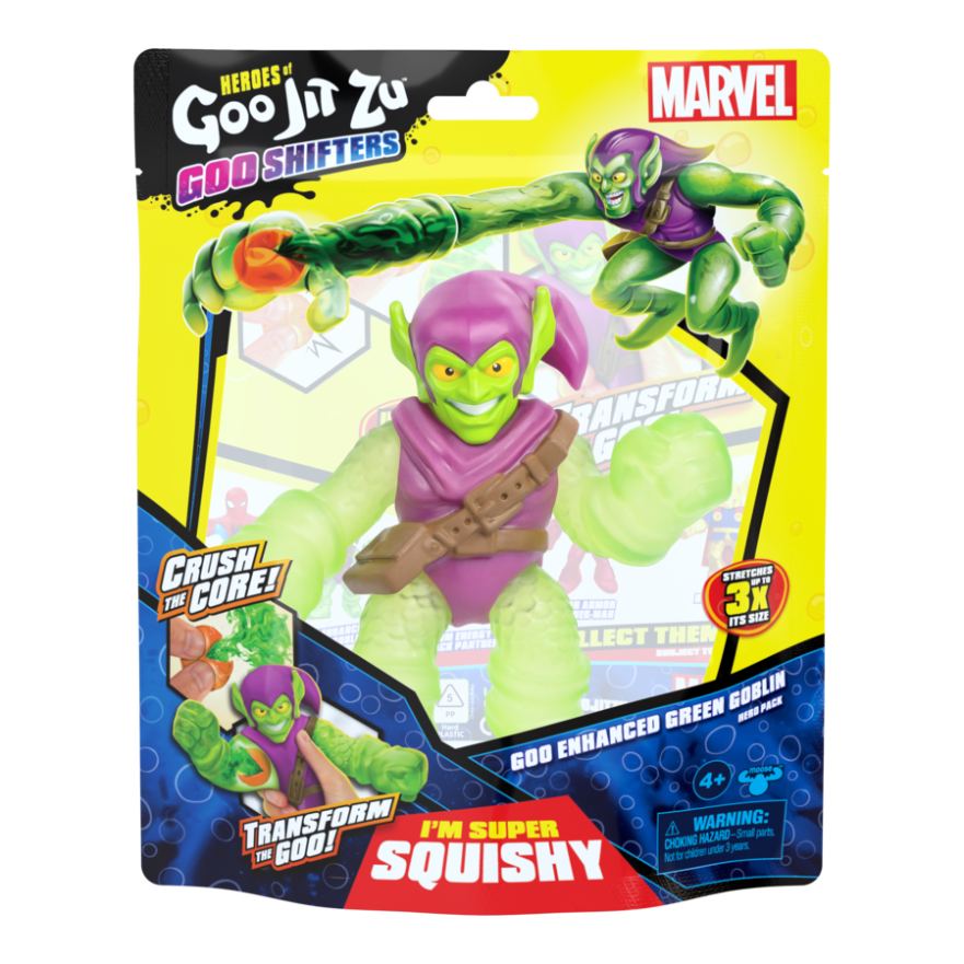 Hot Deal! Marvel S8 Goo Jit Zu Hero Pack - Goo Enhanced Green Goblin Action Figure