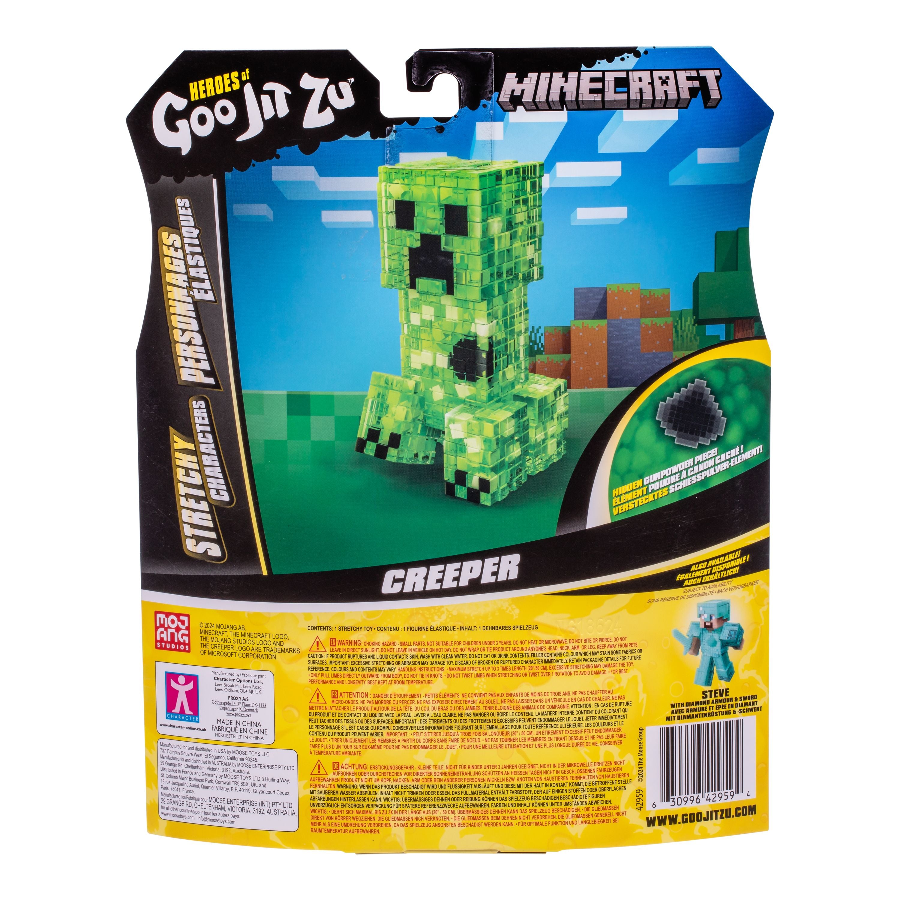 Hot Deal! Heroes Of Goo Jit Zu Minecraft Stretchable Hero Pack - Steve Figure
