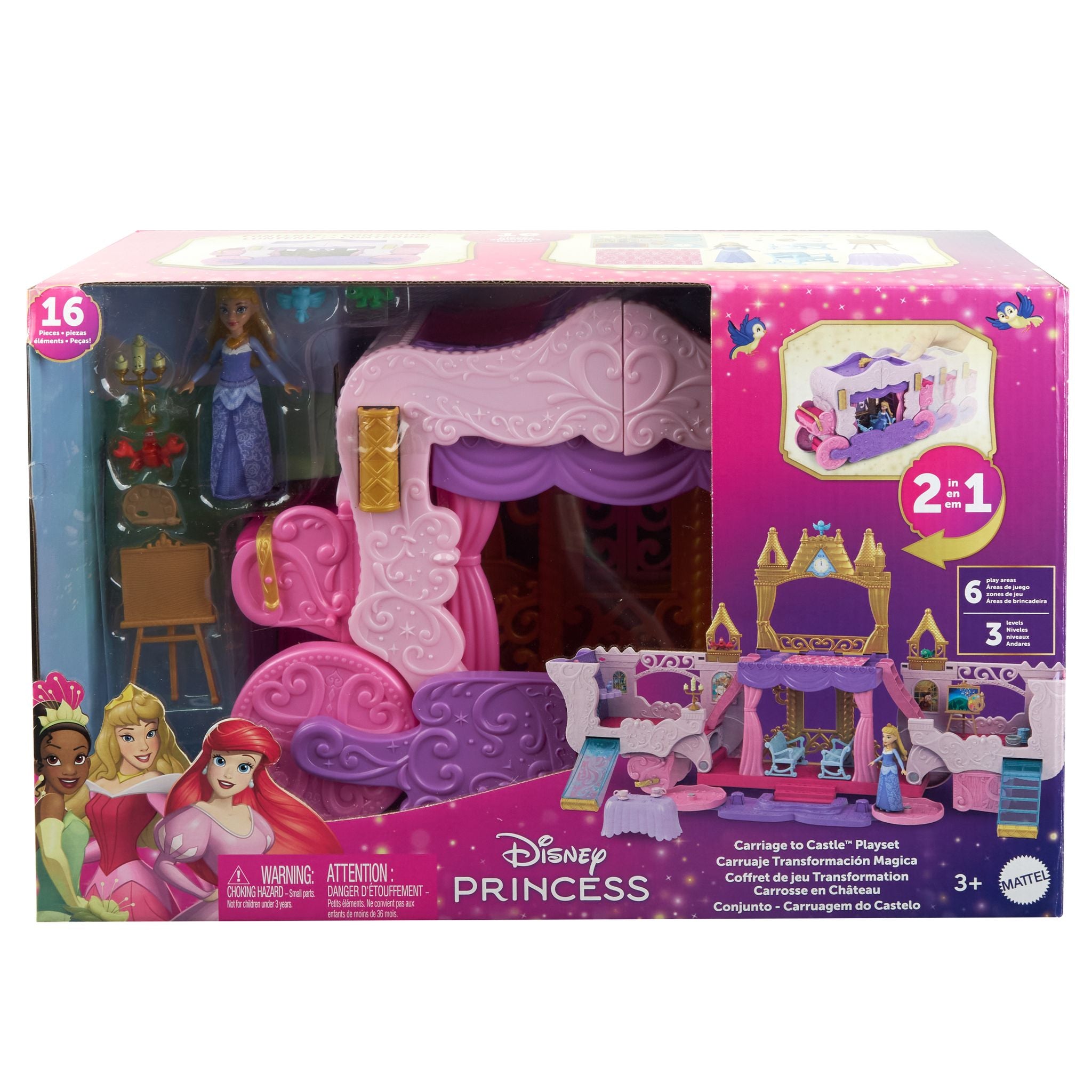Magical Disney Princess Carriage That Transforms into a Castle Playset