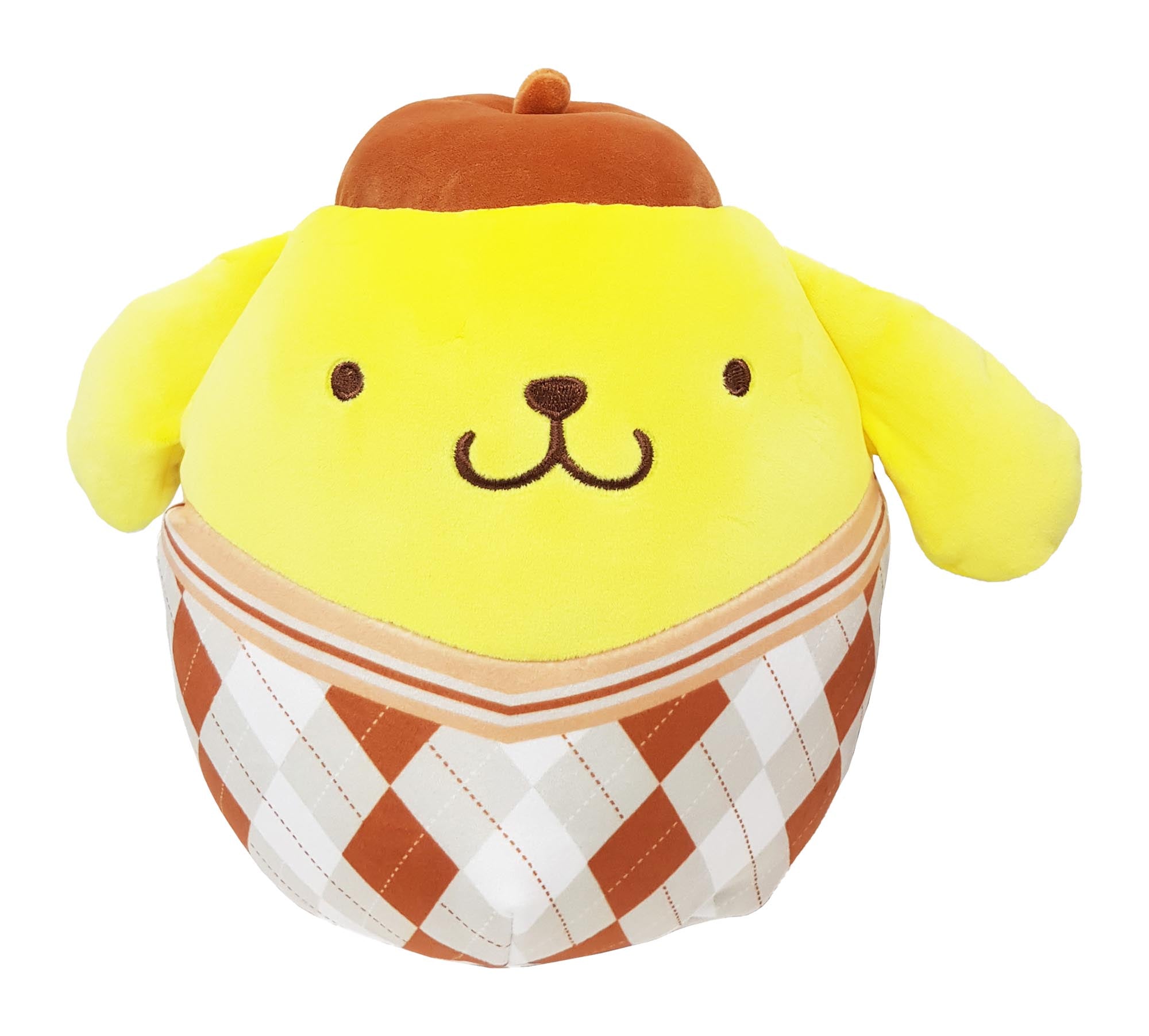Hot! 8 Inch Squishmallows Sanrio Pompompurin Brown Plaid Plush
