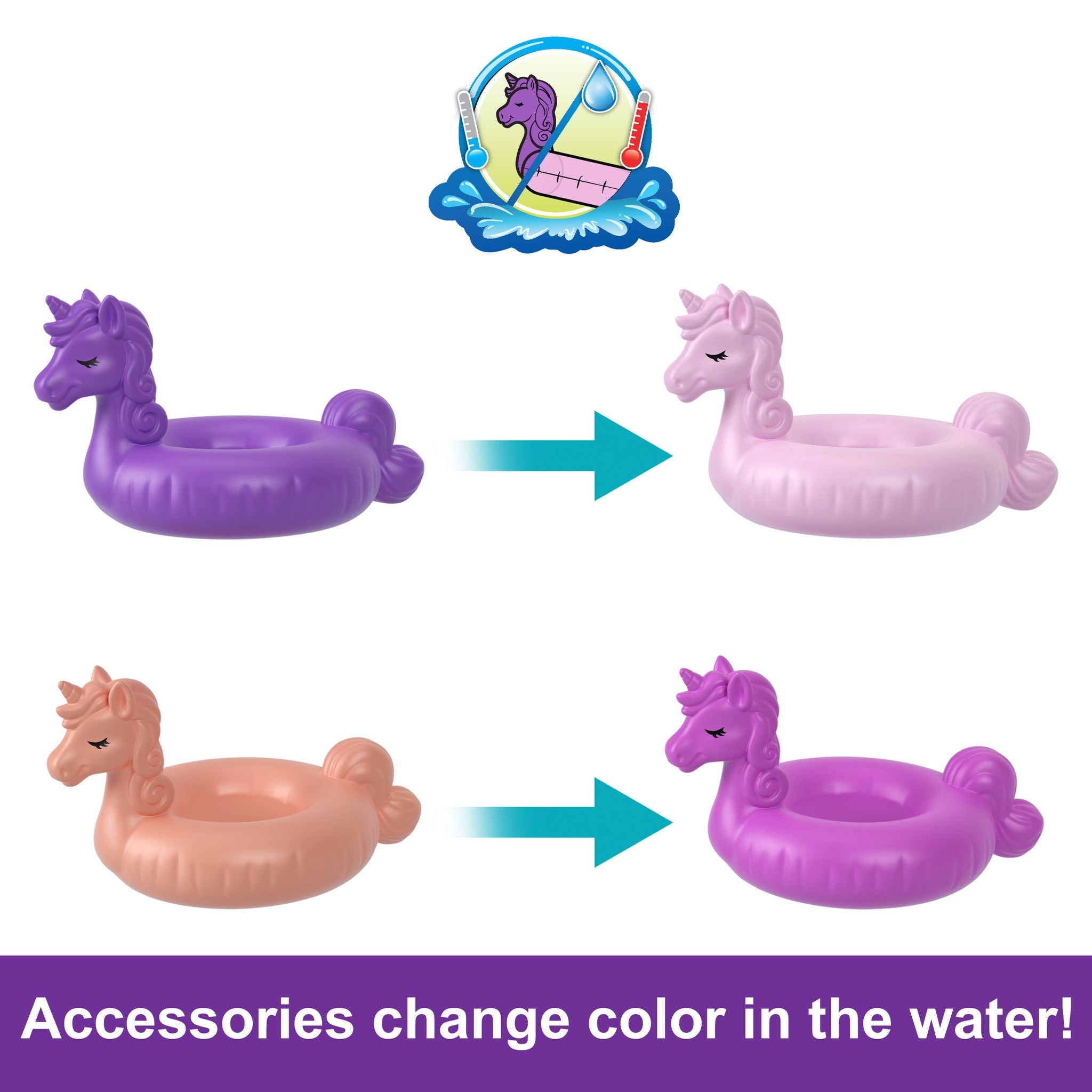 Polly Pocket Unicorn Floatie Big Pocket World Compact Toy