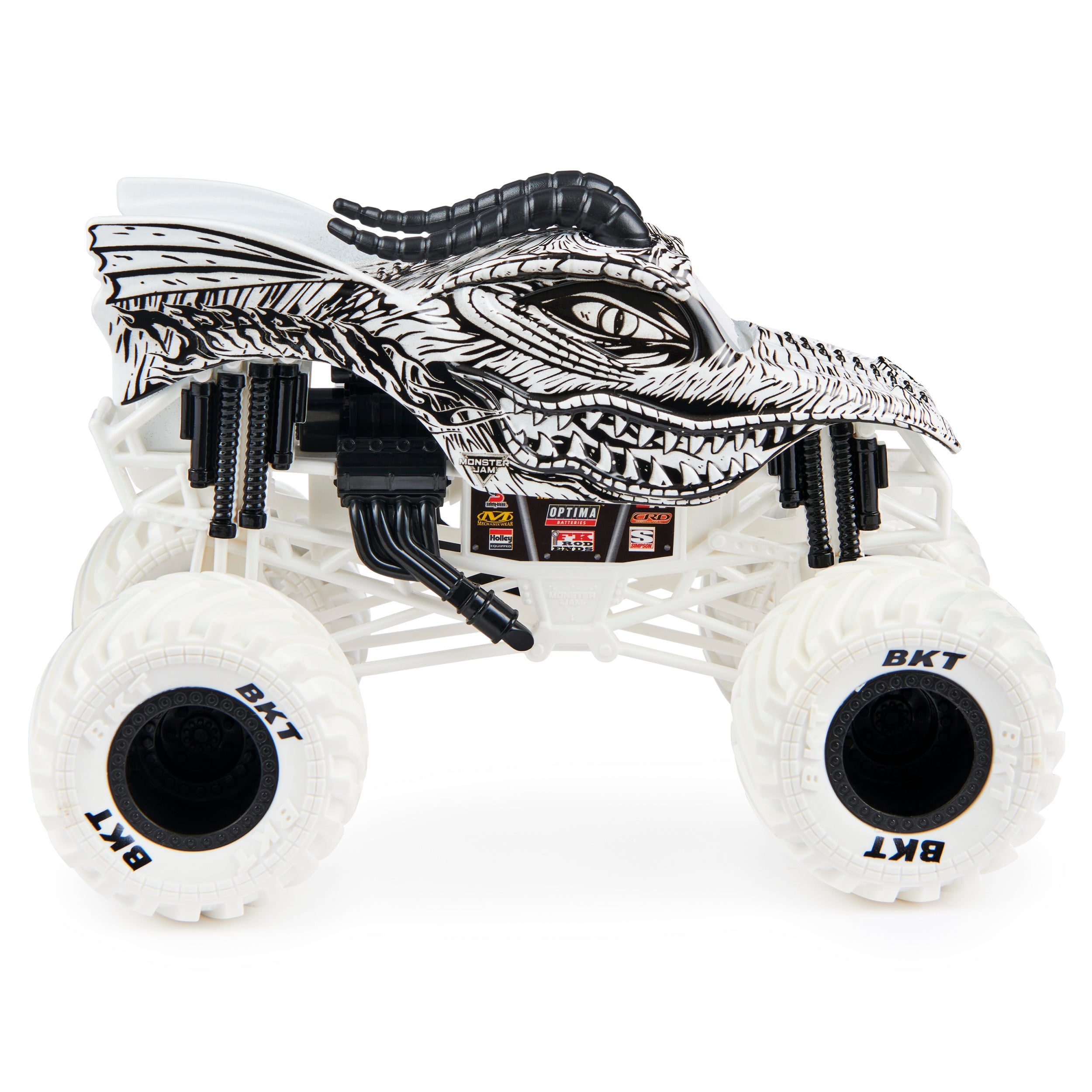 Hot Deal: 1:24 Scale Monster Jam White Dragon Die - Cast Monster Truck