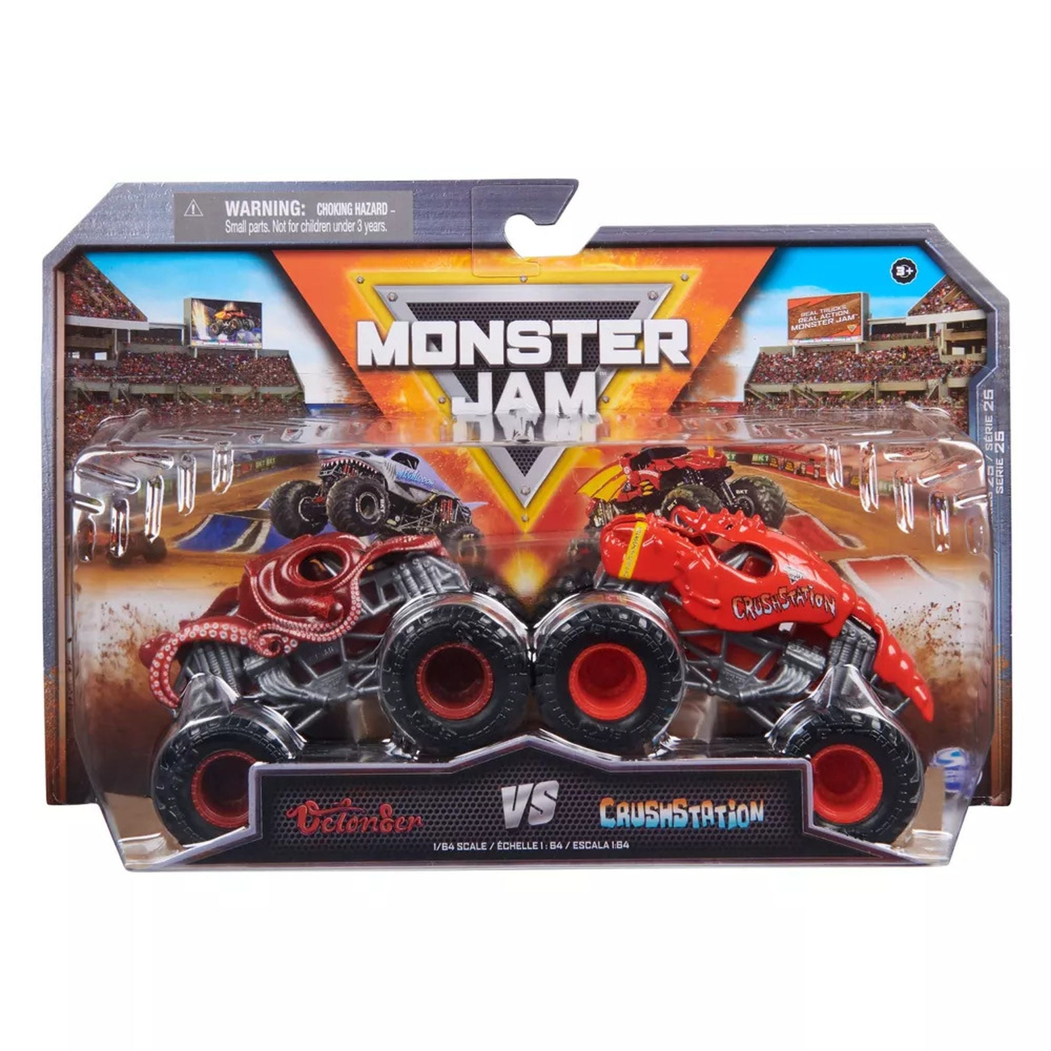 1:64 Scale Monster Jam 2-Pack: Octon8Er Battles Crushstation