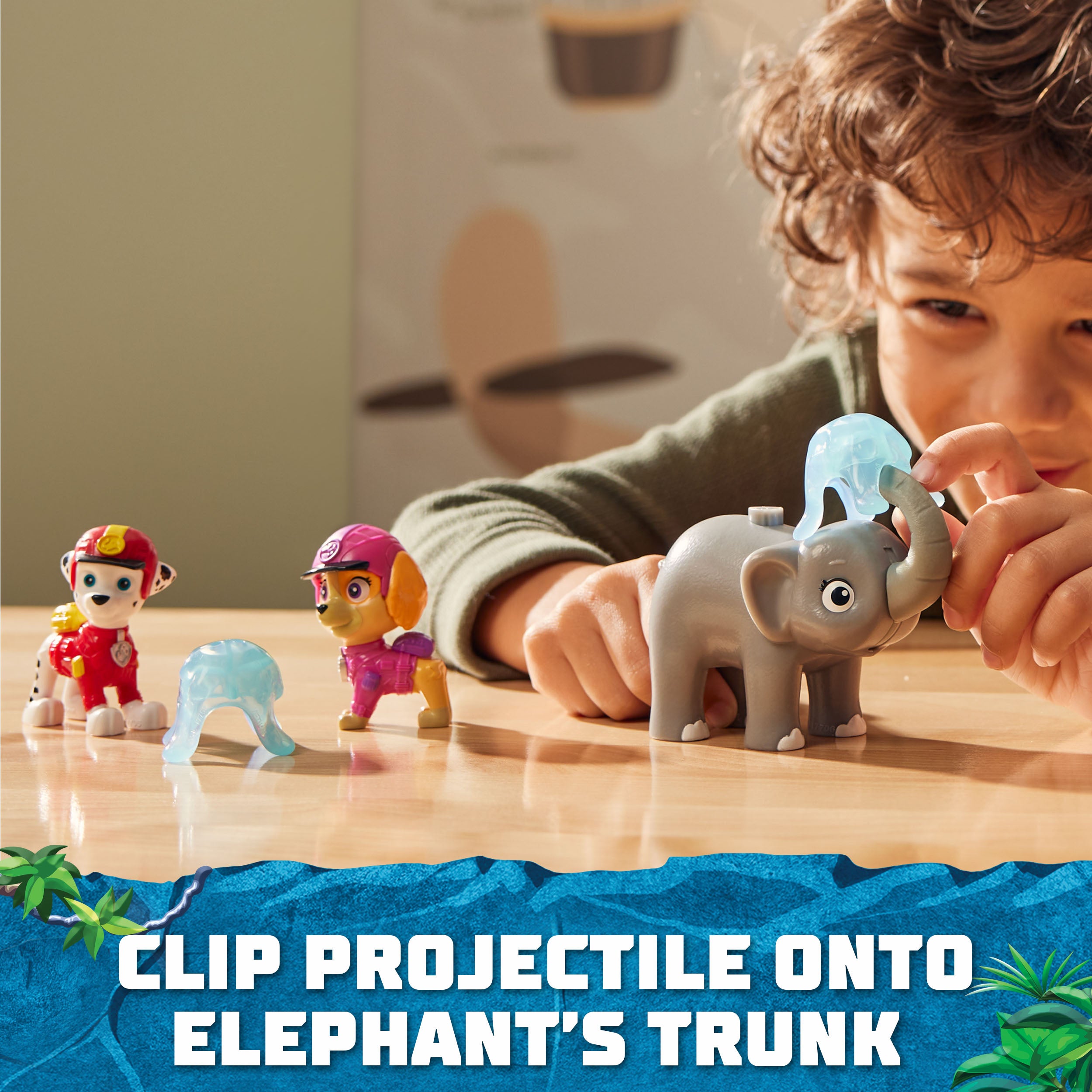Hot! PAW Patrol Jungle Hero Pups Figure Set - Marshall, Skye & Elephant