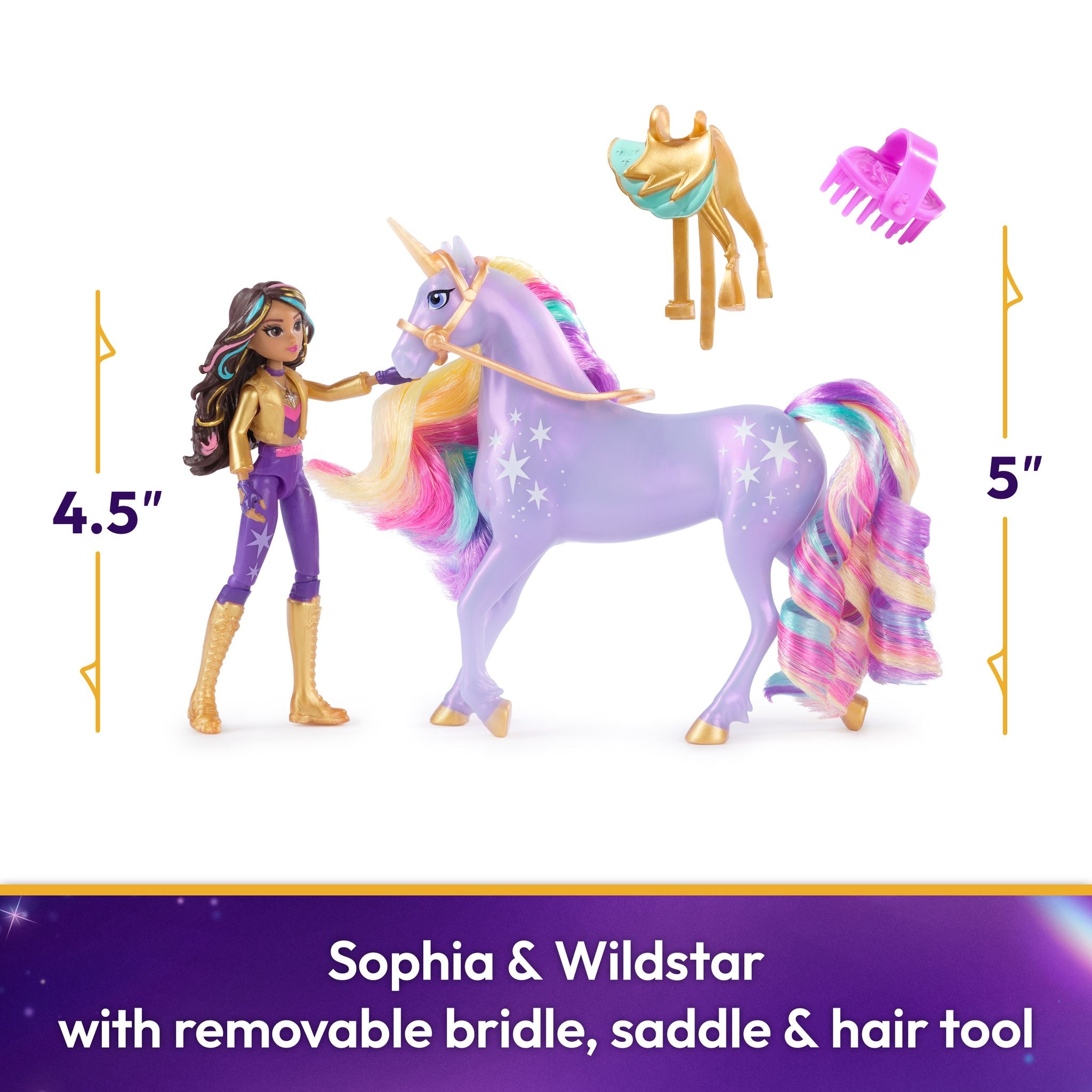 Hot Sale! Unicorn Academy Doll and Unicorn Set - Sophia & Wildstar for Girls