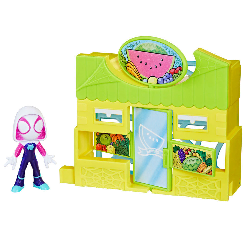 Marvel Spidey And His Amazing Friends Supermarket City Blocks Playset for Kids
