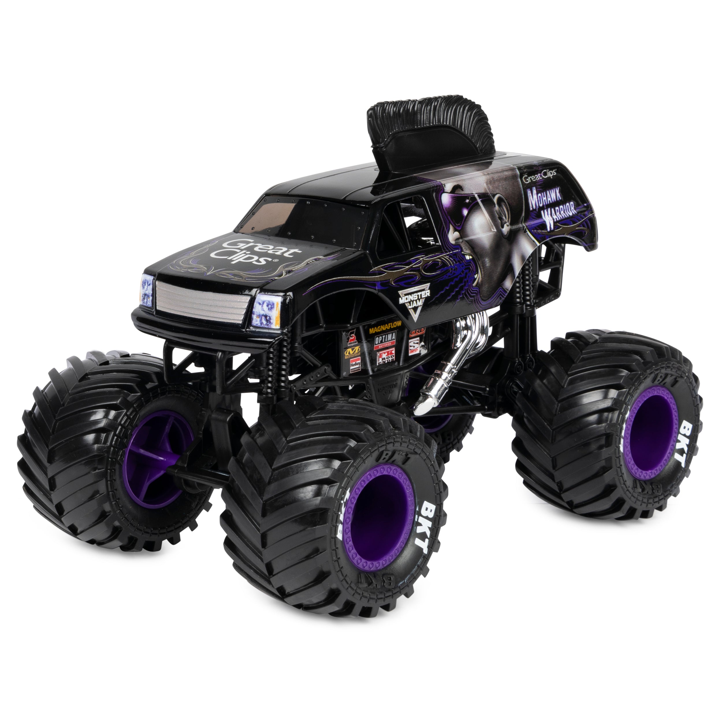 1:24 Scale Monster Jam Die - Cast Great Clips Mohawk Warrior Monster Truck