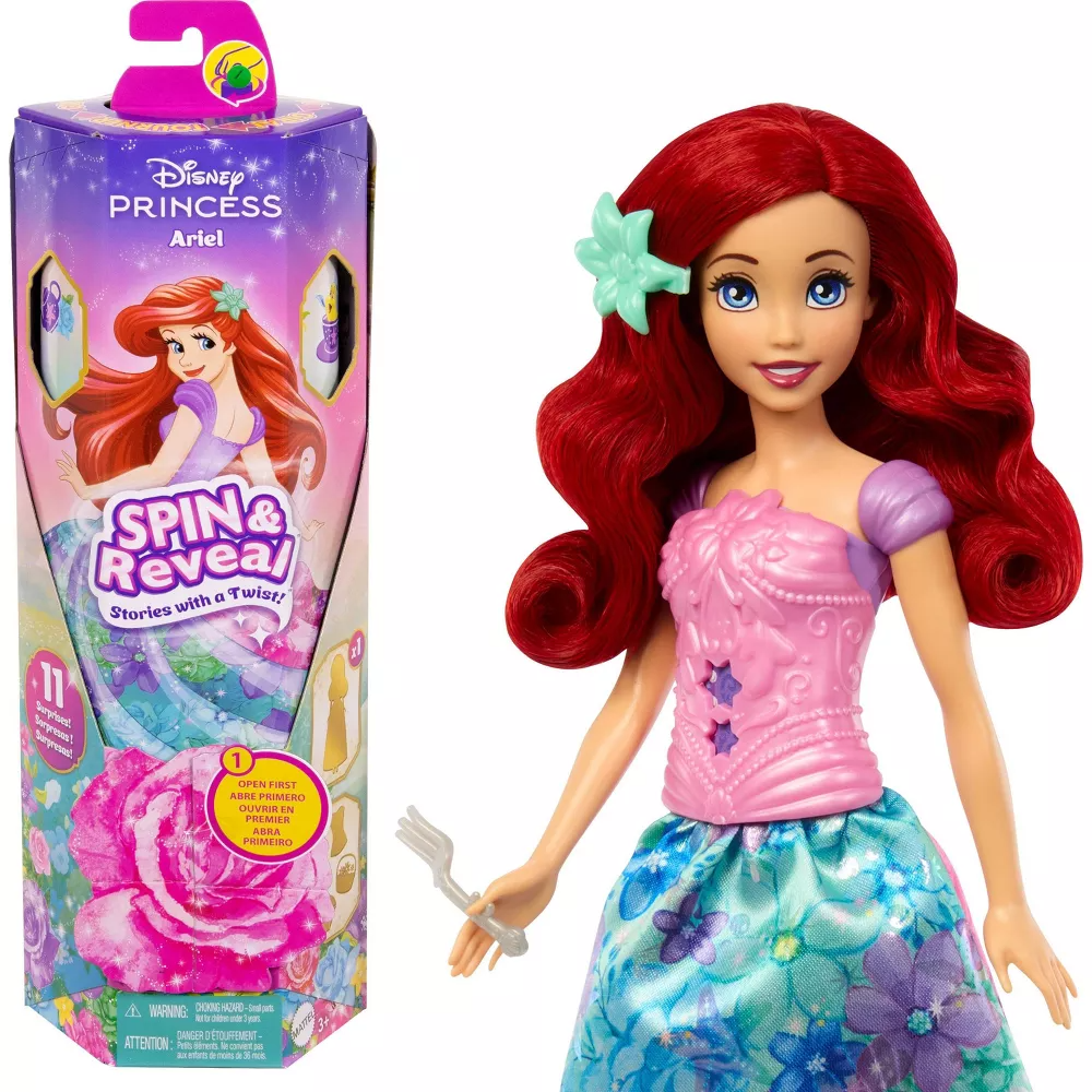 Hot! Disney Princess Spin & Reveal Ariel Doll