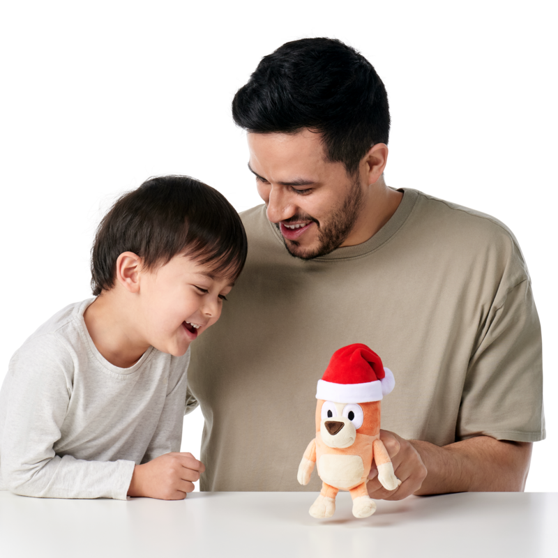 Bluey S9 Christmas-themed Soft Plush - Bingo in a Jolly Santa Hat