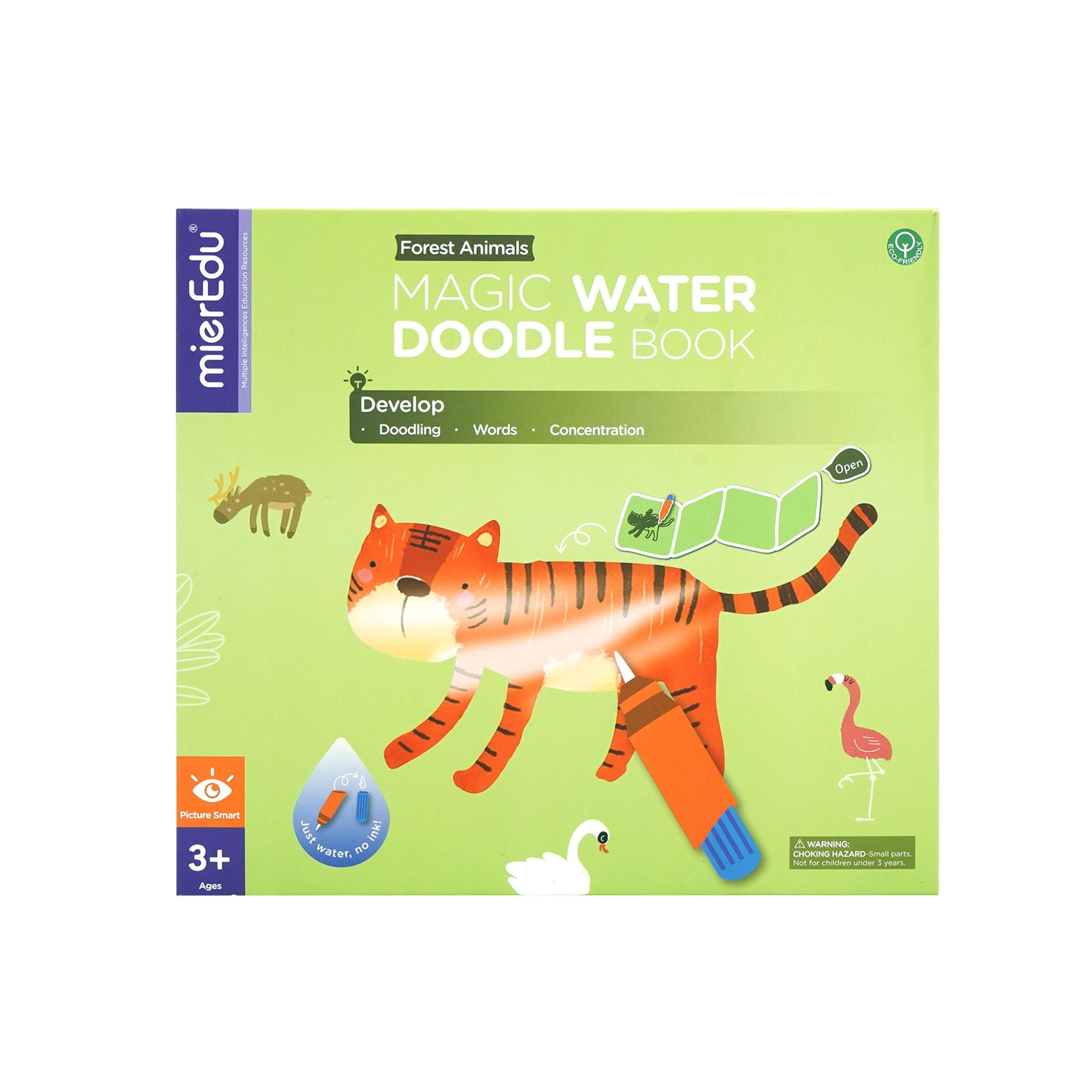 MierEdu Magic Water Doodle Book: Forest Animals - Ideal for Travel