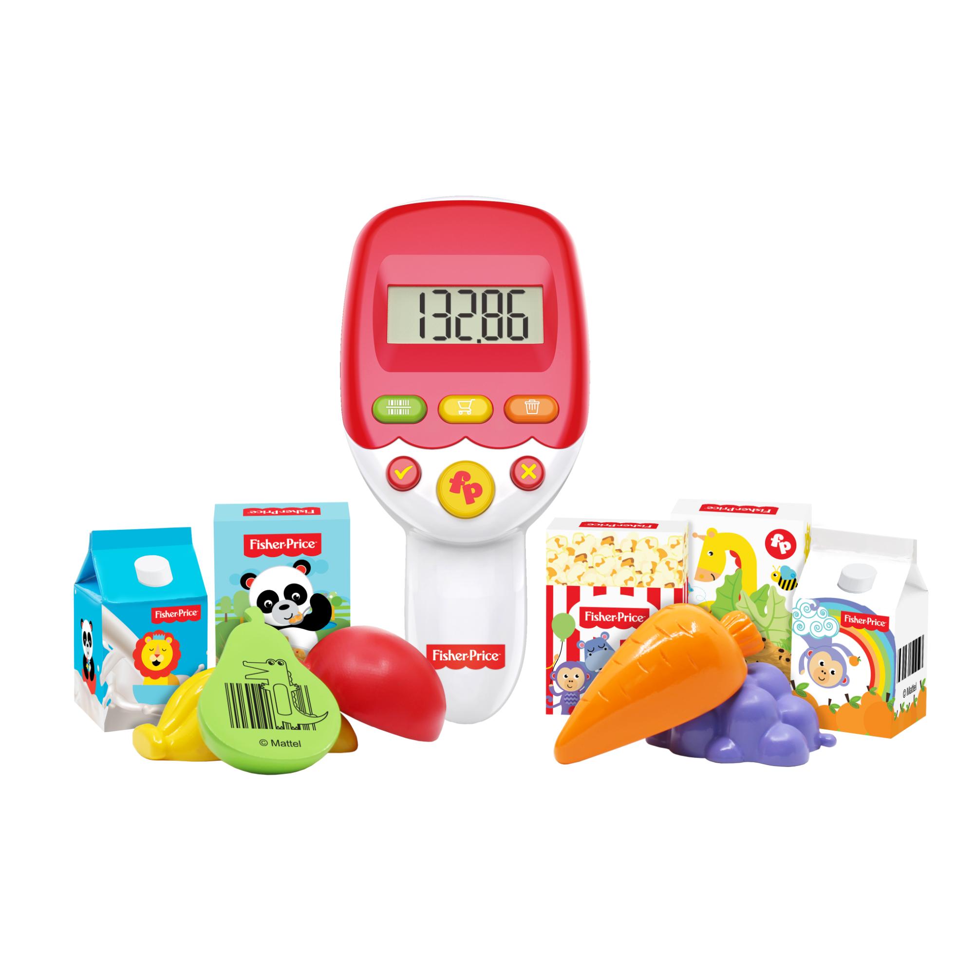 Fisher-Price Interactive Supermarket Hand Scanner with 10 Grocery Items