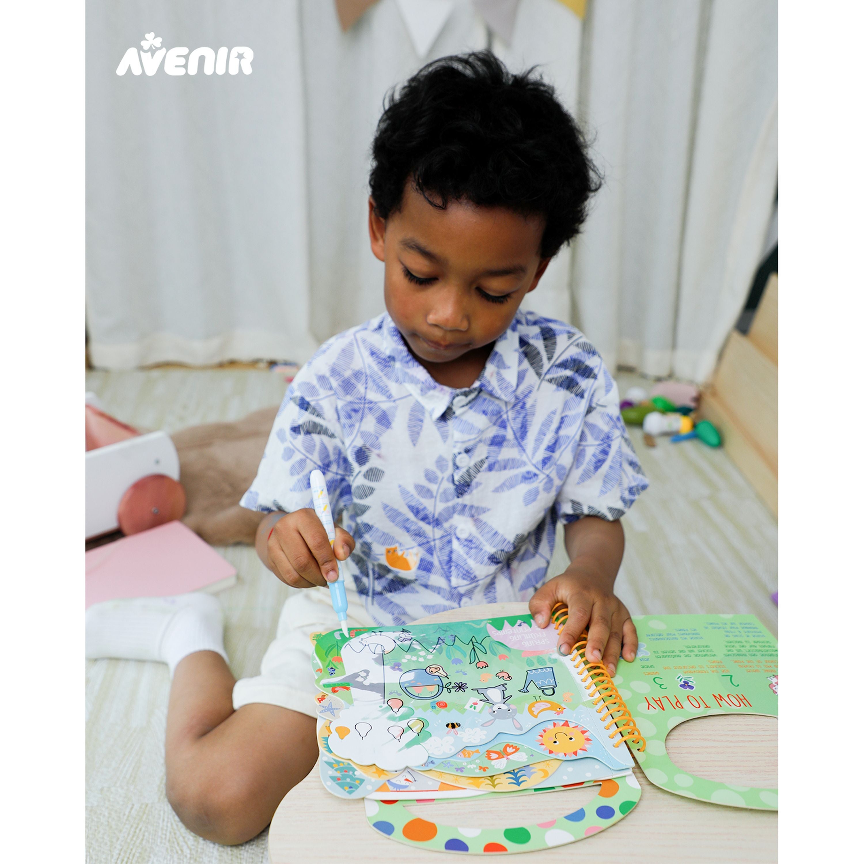 Avenir's Magical 4 Seasons Water Painting Activity Book - Ideal for Kids Aged 3+