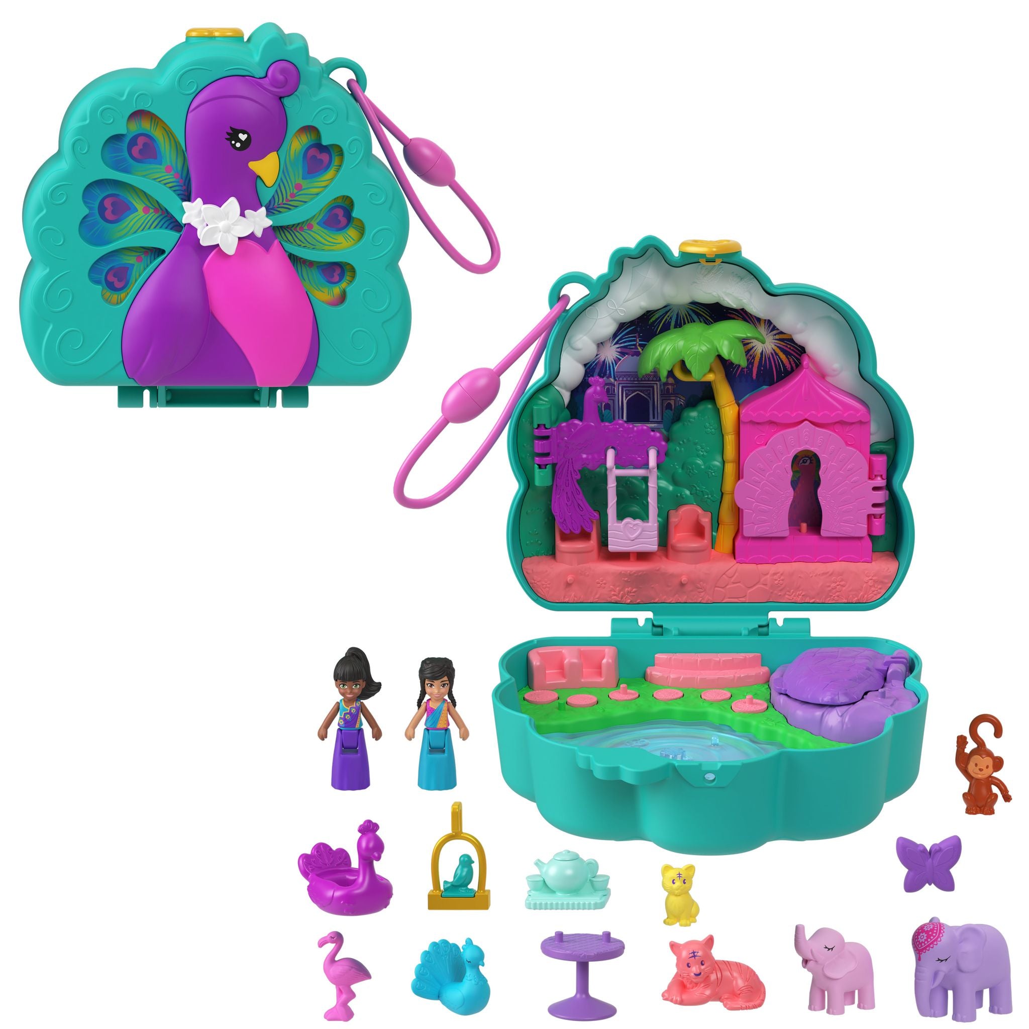 Polly Pocket Colorful Peacock Garden Big Pocket World Compact