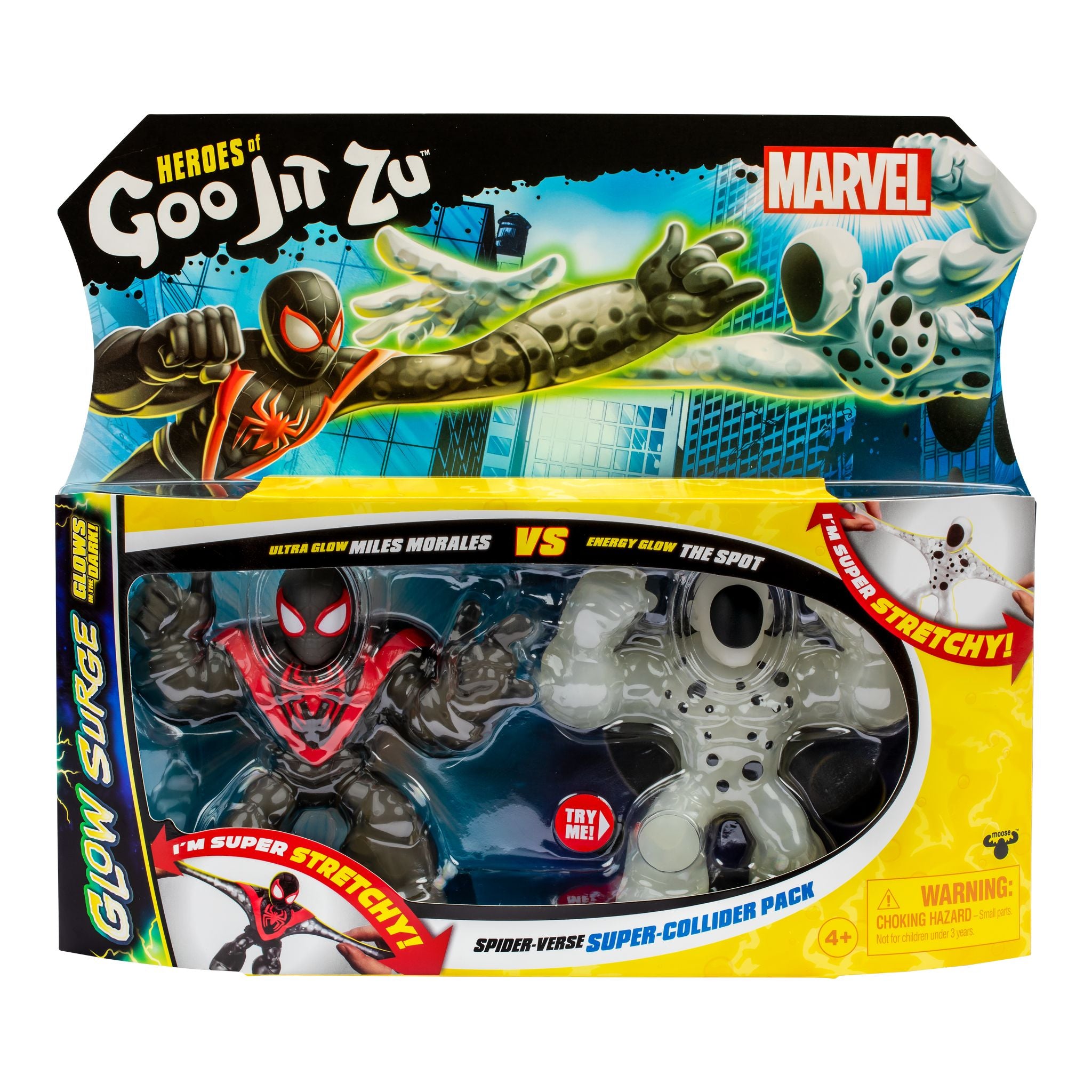 Heroes Of Goo Jit Zu Marvel S9 Glow Surge - Ultra Glow Miles Morales vs Energy Glow The Spot 2 - Pack