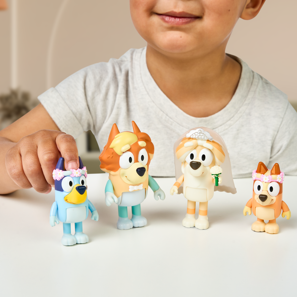 Hot Deal! Bluey Series 10 Wedding Time 4 - Pack Collectible Figures