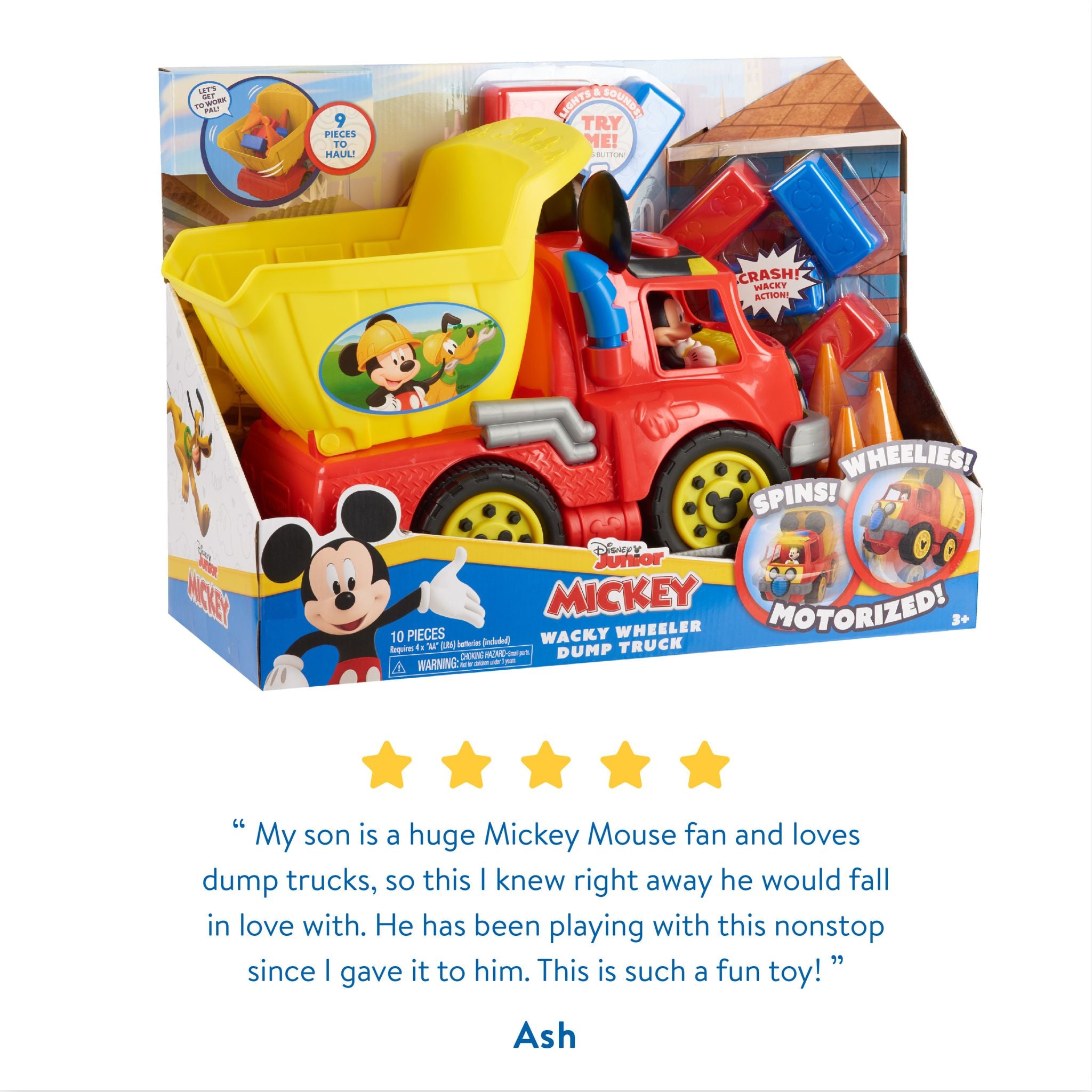 Hot Deal! Disney Junior Mickey Mouse Motorized Wacky Wheeler Dump Truck Toy