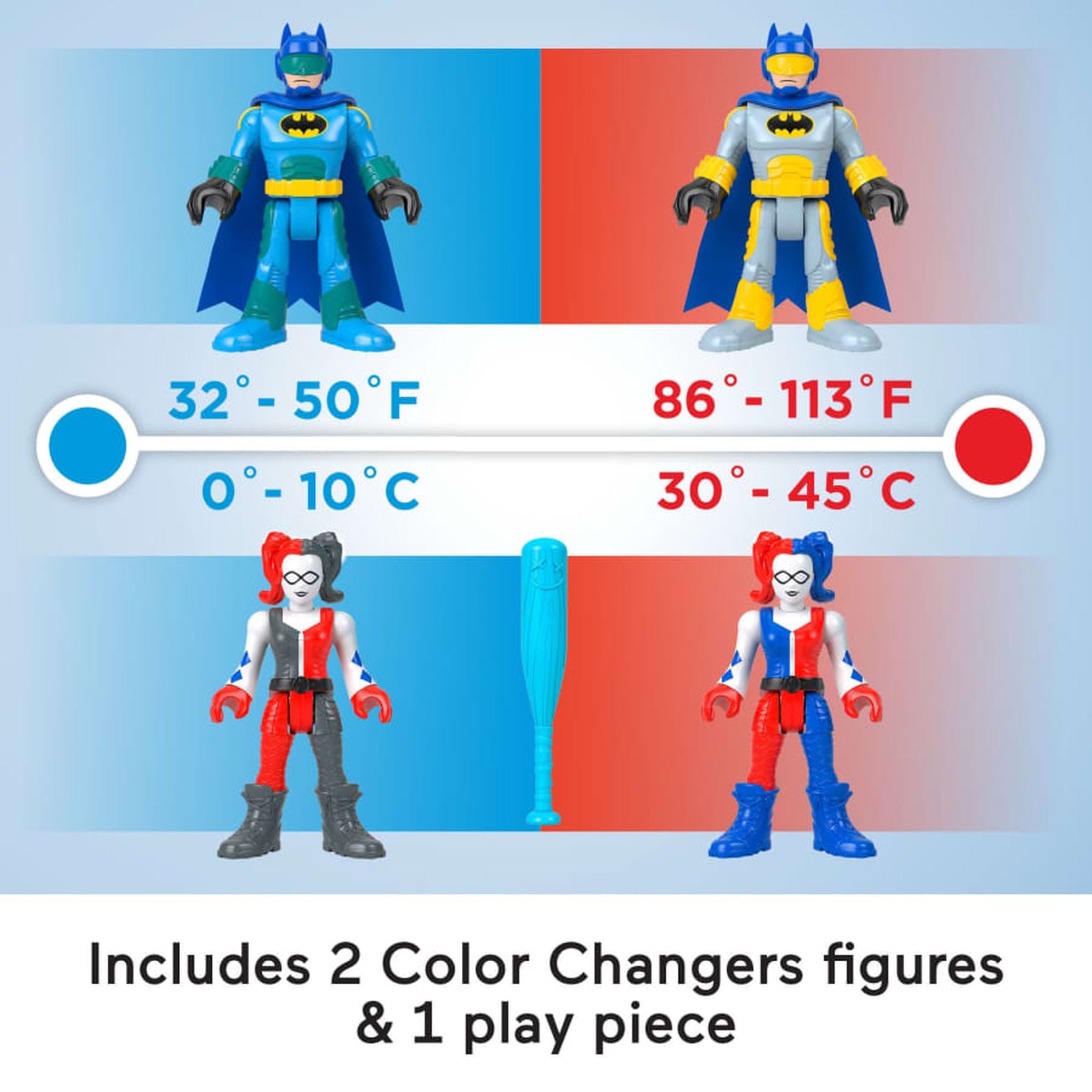 Hot Deal! Fisher-Price Imaginext DC Super Friends Color - Changing Figures: Batman & Harley Quinn
