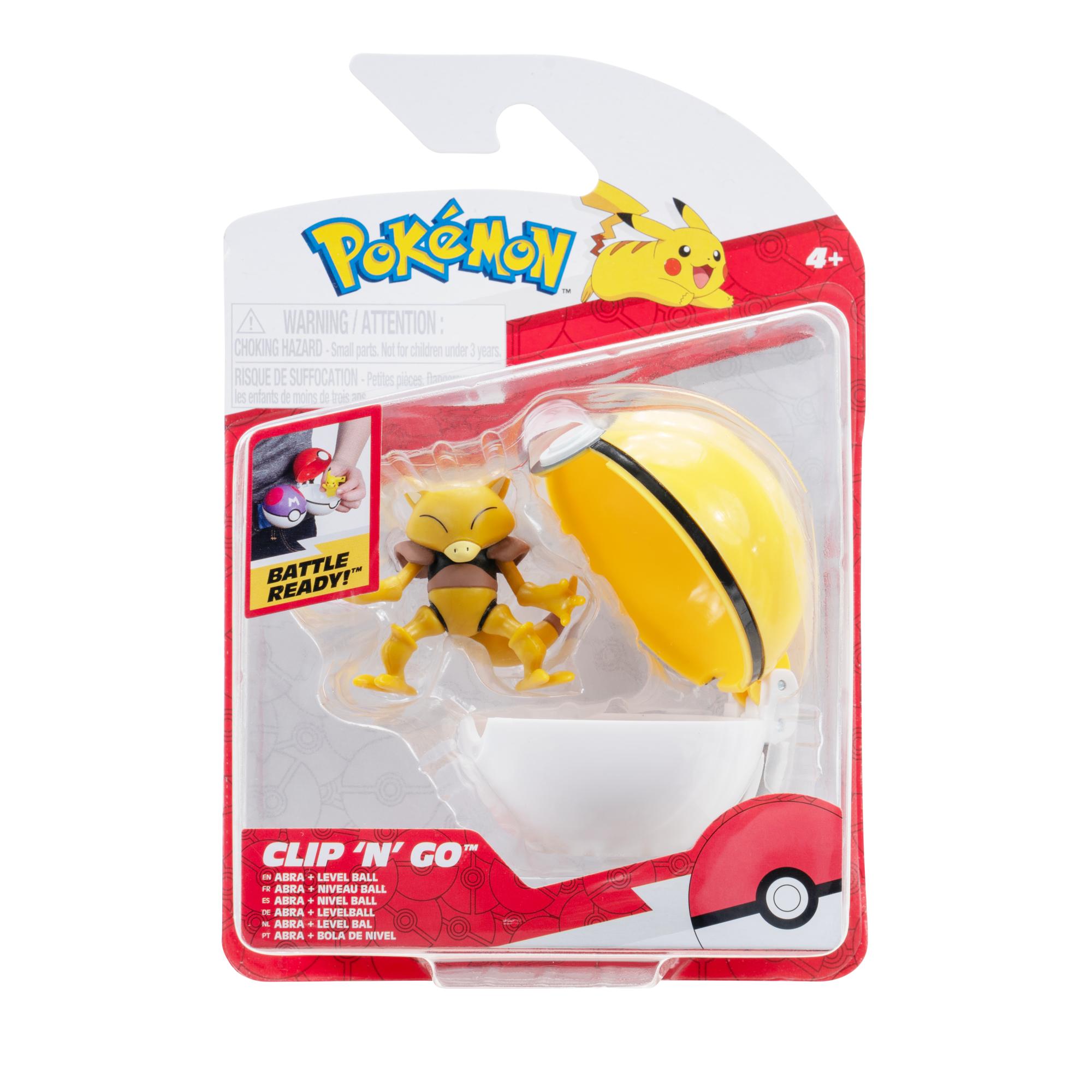 Hot Deal! Pokemon Clip N Go Set with Abra Figure and Level Ball - Perfect for Collectors