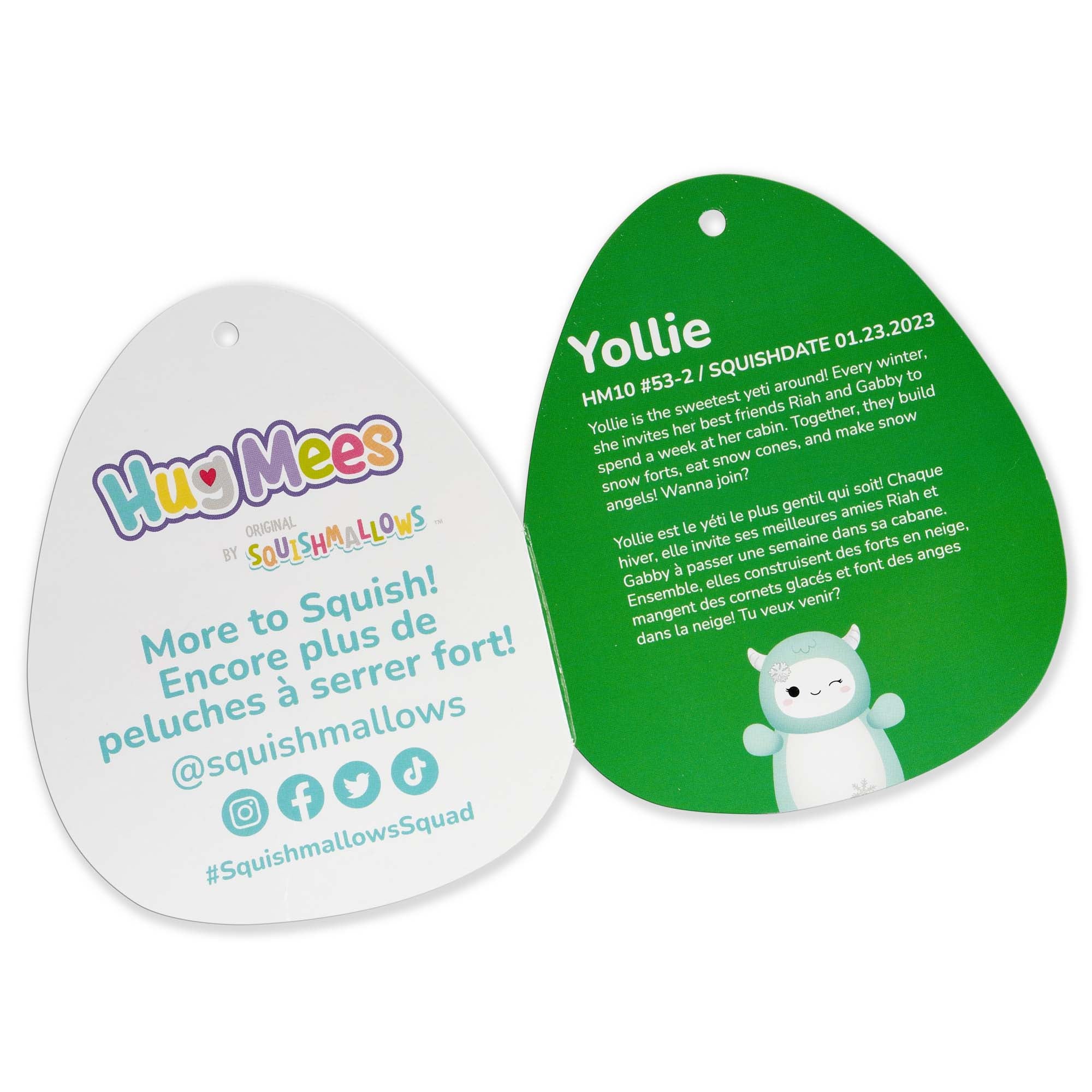 10 Inch Squishmallows Hugmees Christmas Plush - Yollie The Yeti, Must - Have Collectible!