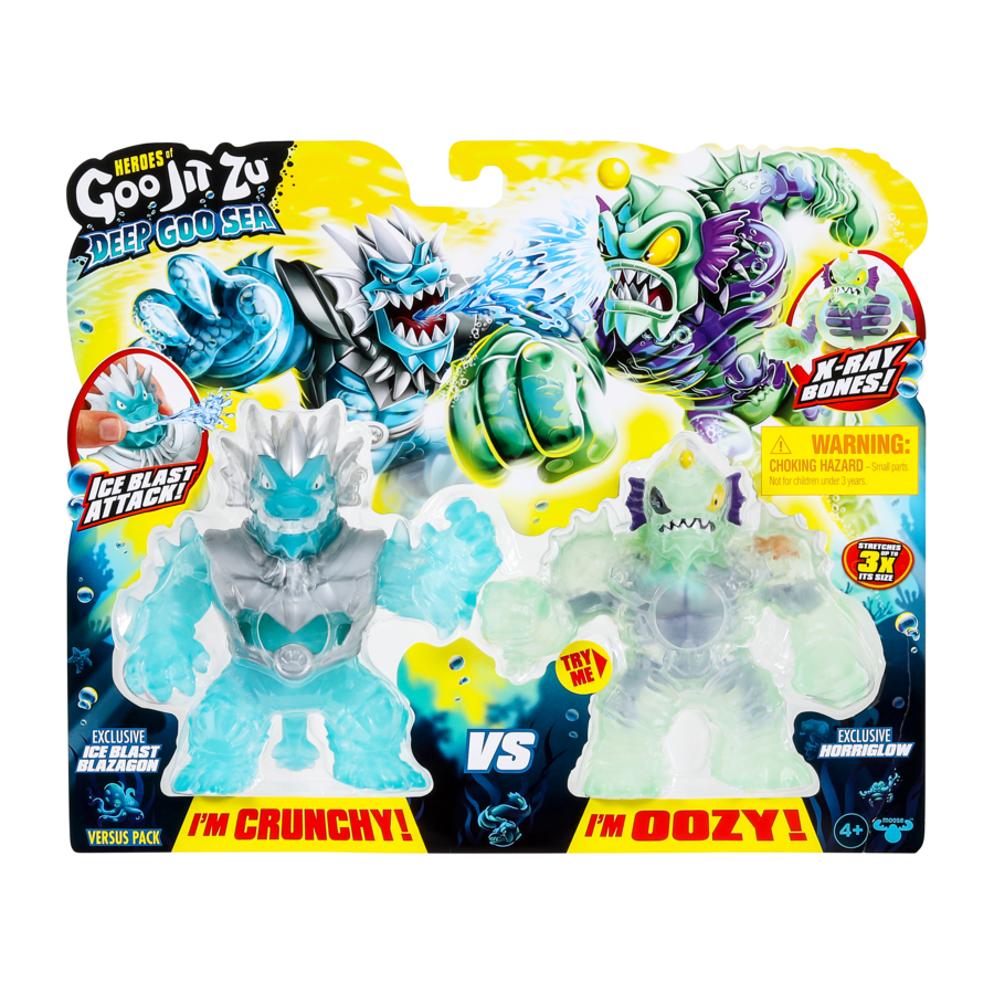 Heroes Of Goo Jit Zu Deep Goo Sea S9 Versus Pack: Ice Blast Blazagon vs Evil Horriglow