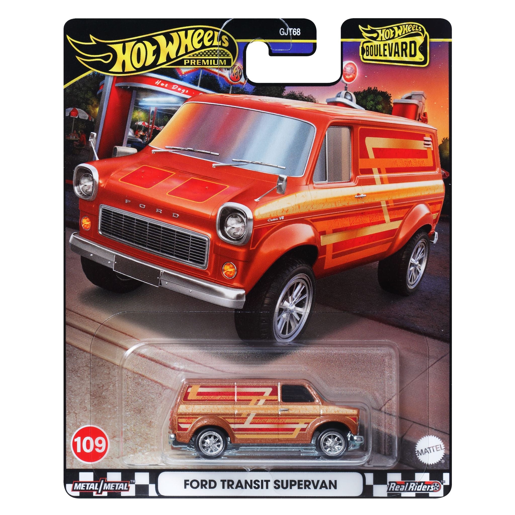Hot Wheels Boulevard - Premium 1:64 Scale 109 Ford Transit Supervan Die - Cast Car for Collectors