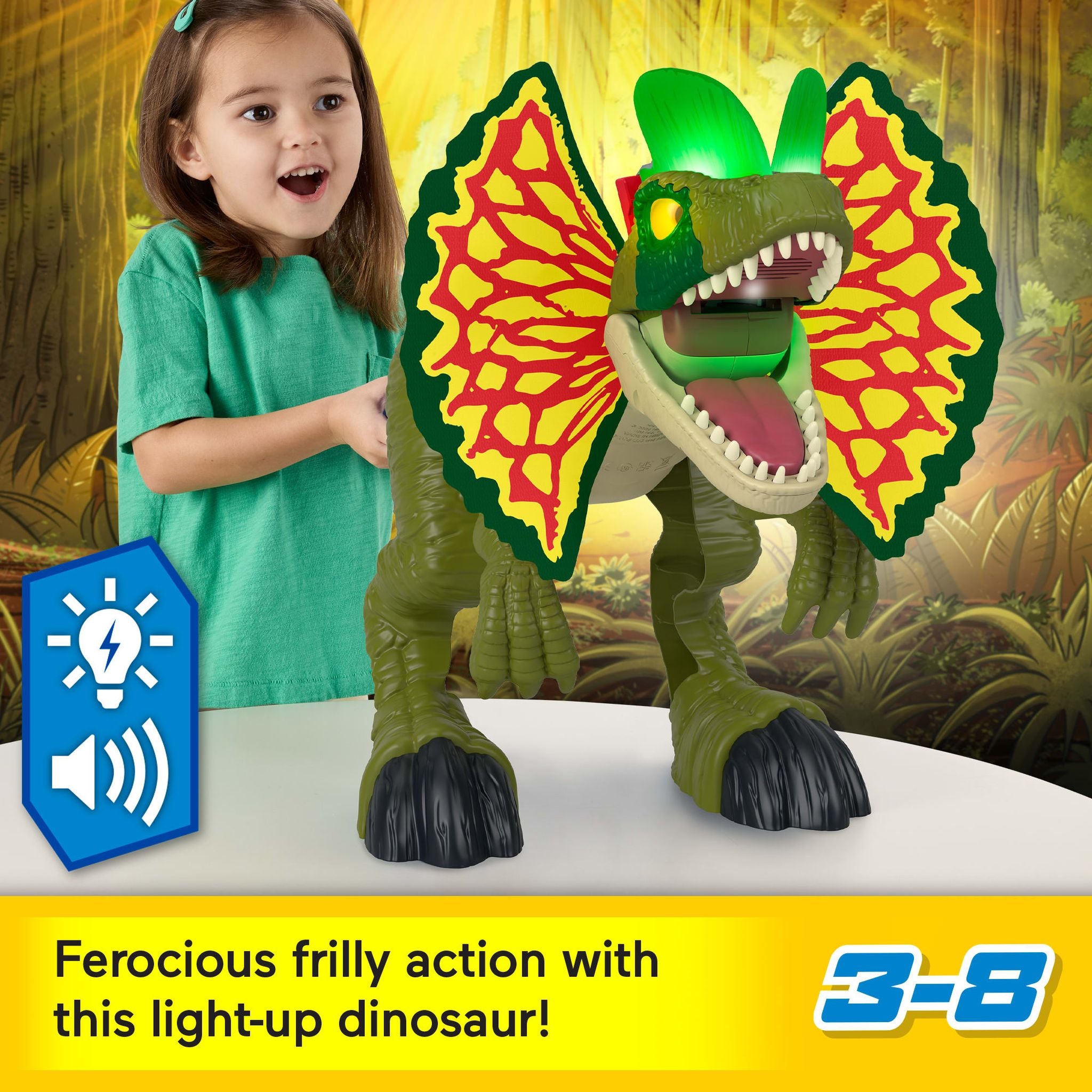 Fisher-Price Imaginext Jurassic World Extra-Large Attack Mode Dilophosaurus Toy