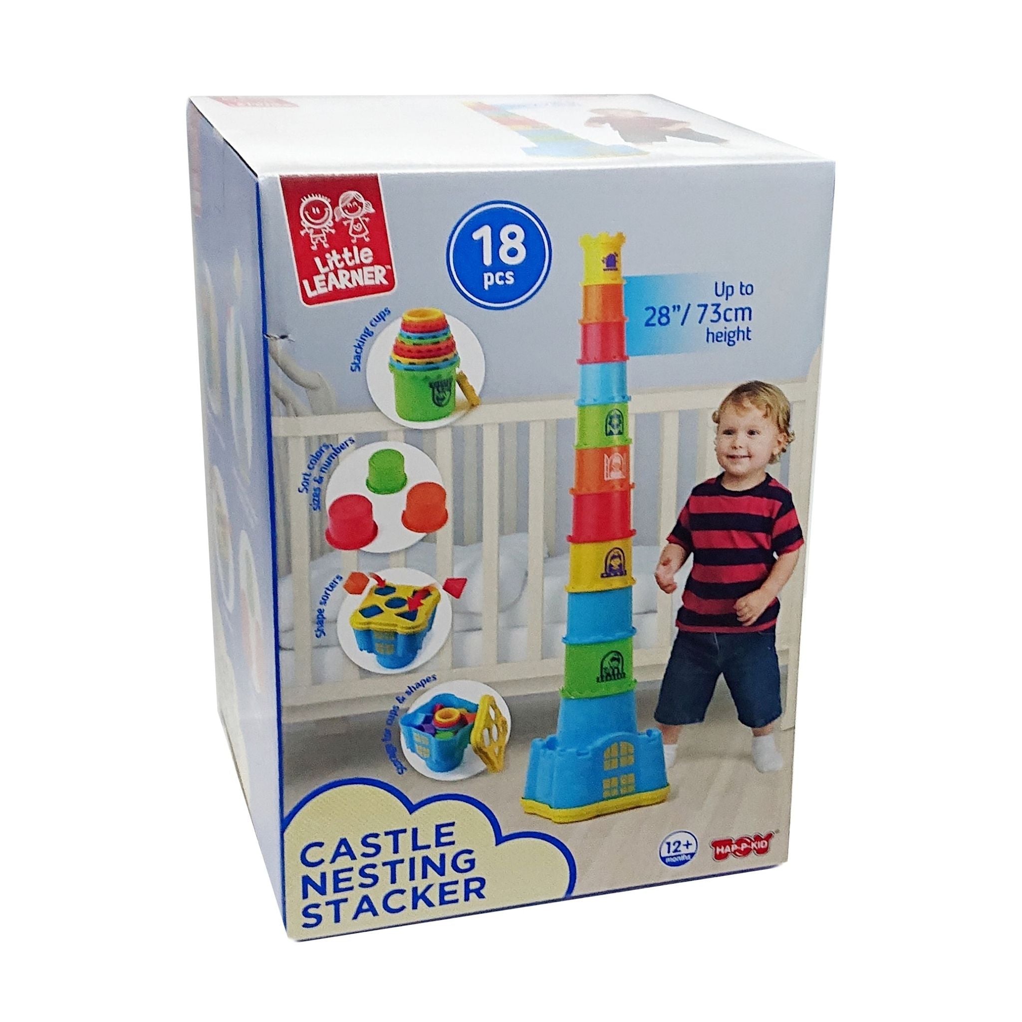 Vibrant 18 - Color Little Learner Castle - Shaped Nesting Stacker Toy