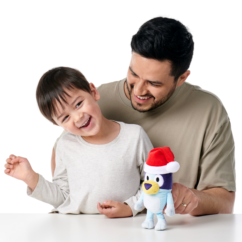 20cm Festive Bluey Plush with Christmas Hat - Ideal Holiday Gift
