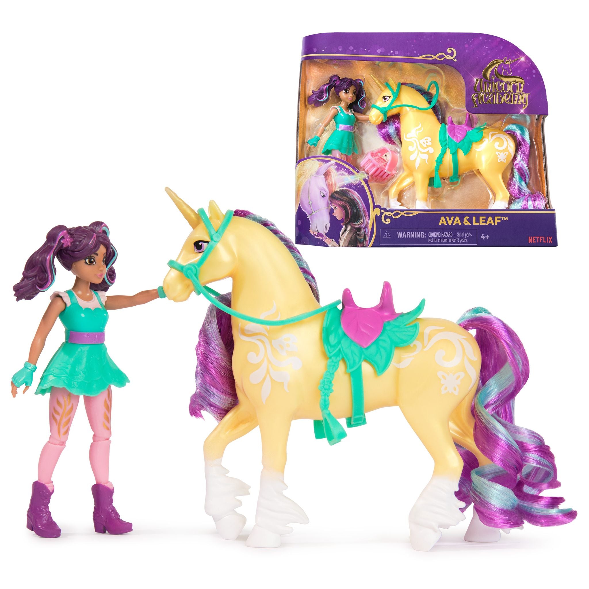 Magical Unicorn Academy - Poseable Ava & Leaf Doll Set for Girls