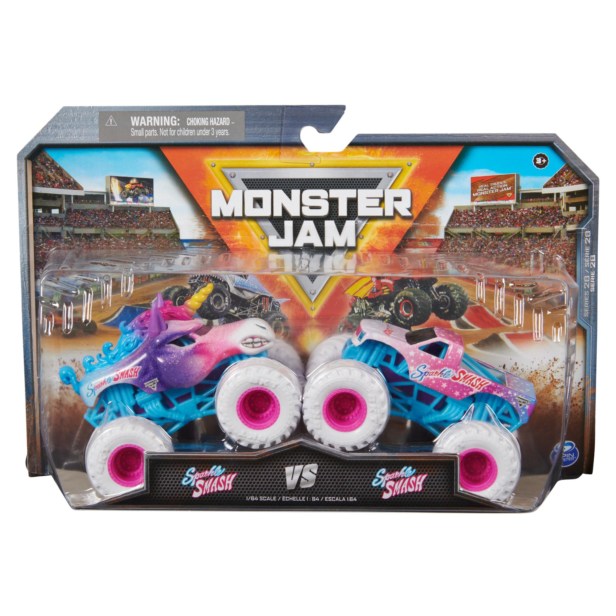 Hot Deal! 1:64 Scale Monster Jam 2-Pack - Sparkle Smash Battle Set