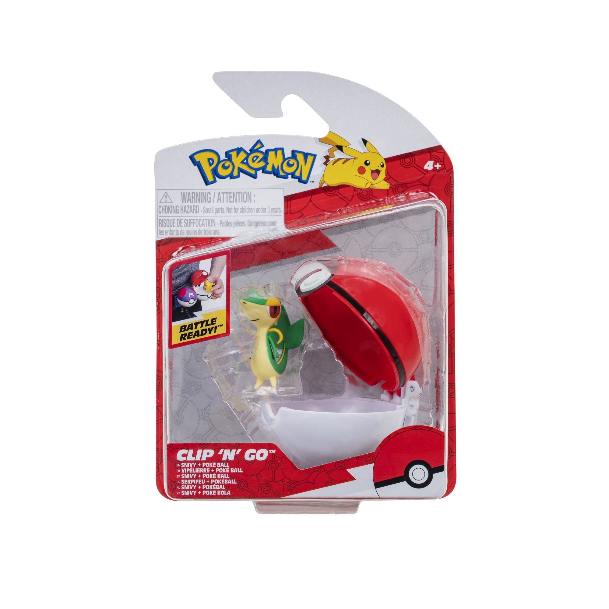 Wicked Cool Toys' Pokemon Clip N Go Snivy with Exclusive Poke Ball Set