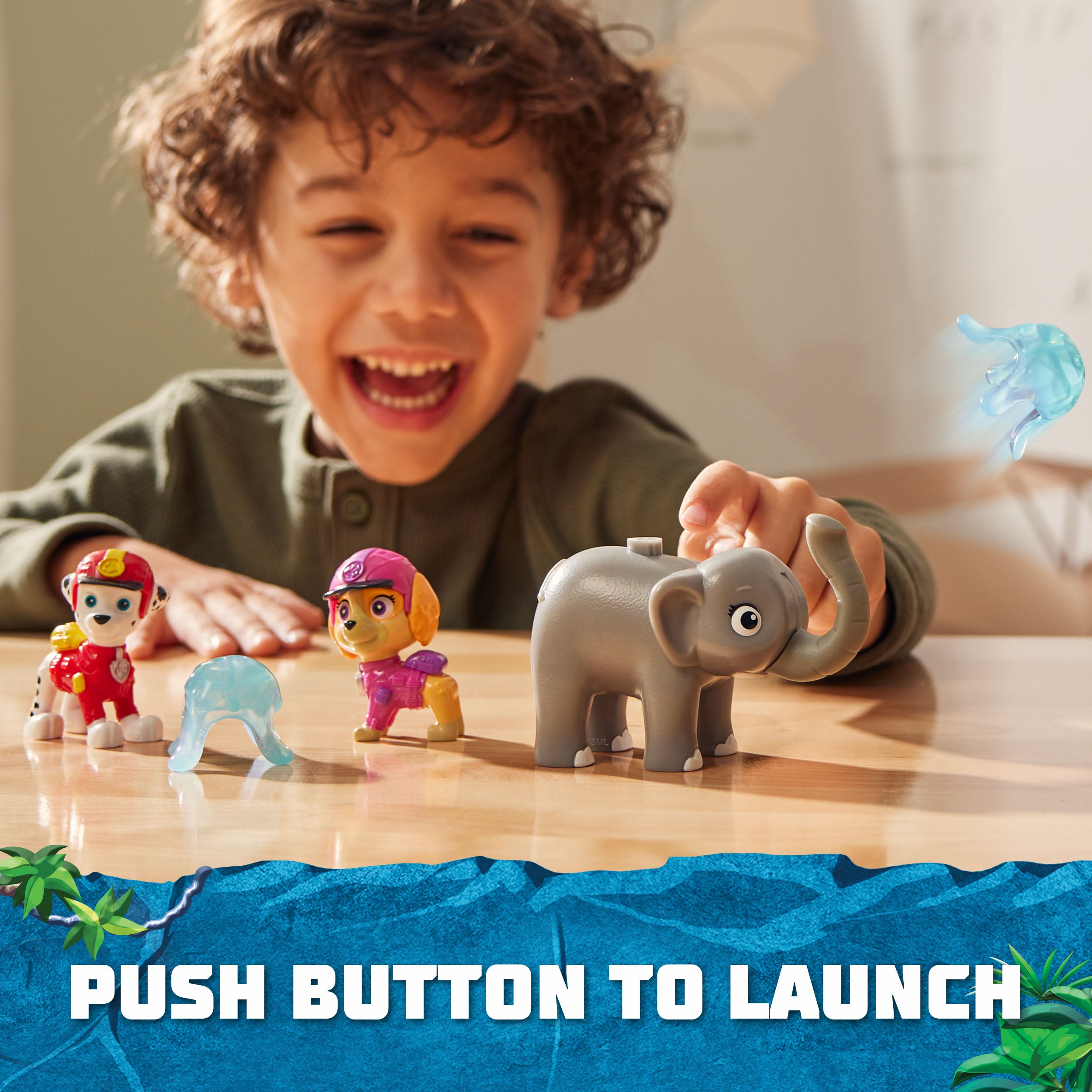Hot! PAW Patrol Jungle Hero Pups Figure Set - Marshall, Skye & Elephant