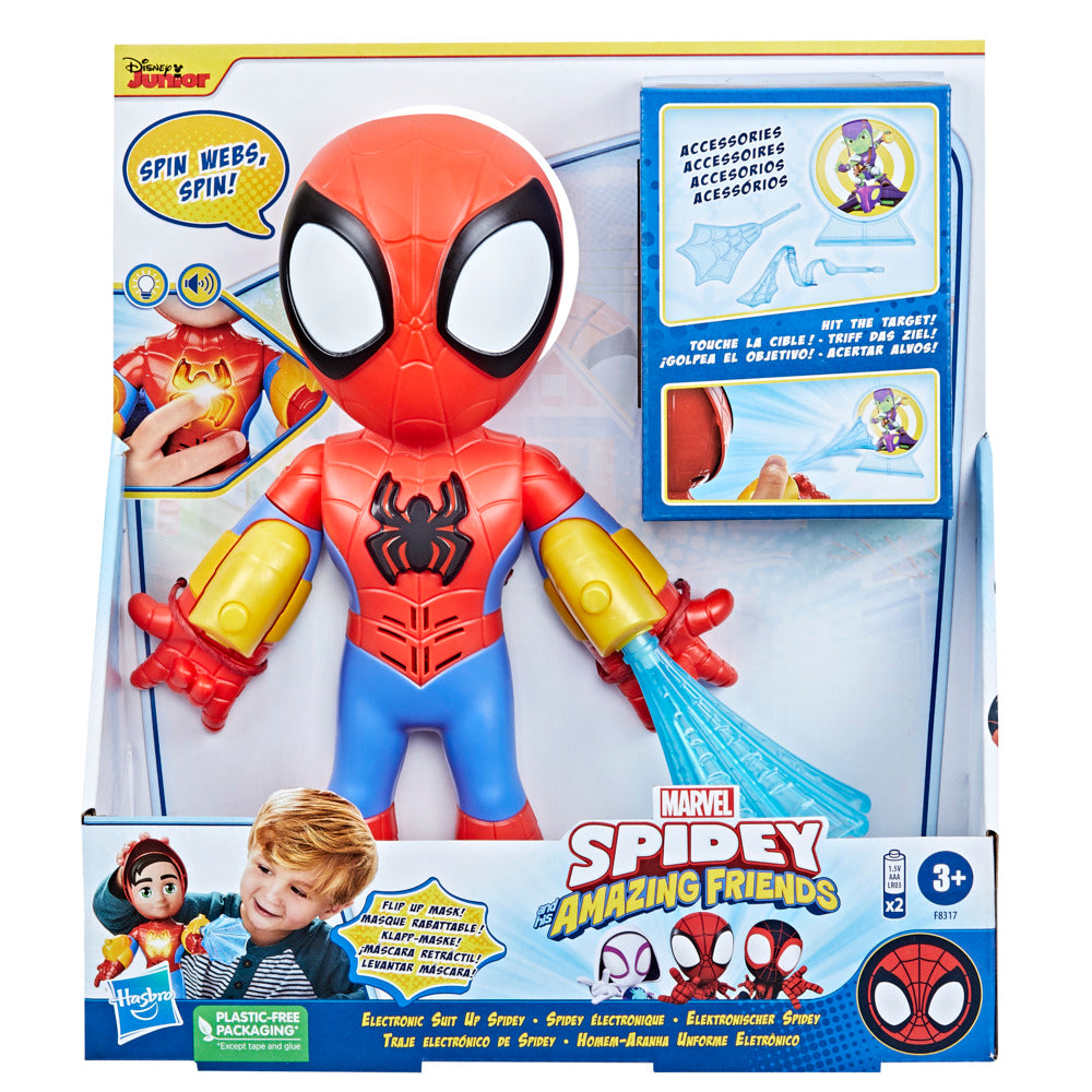 Hot! Marvel Spidey And Friends Electronic Suit Up Spidey Toy