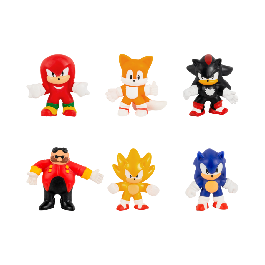 Hot Sale! 6 - Pack of Super Stretchy Heroes Of Goo Jit Zu Sonic S3 Minis Action Figures