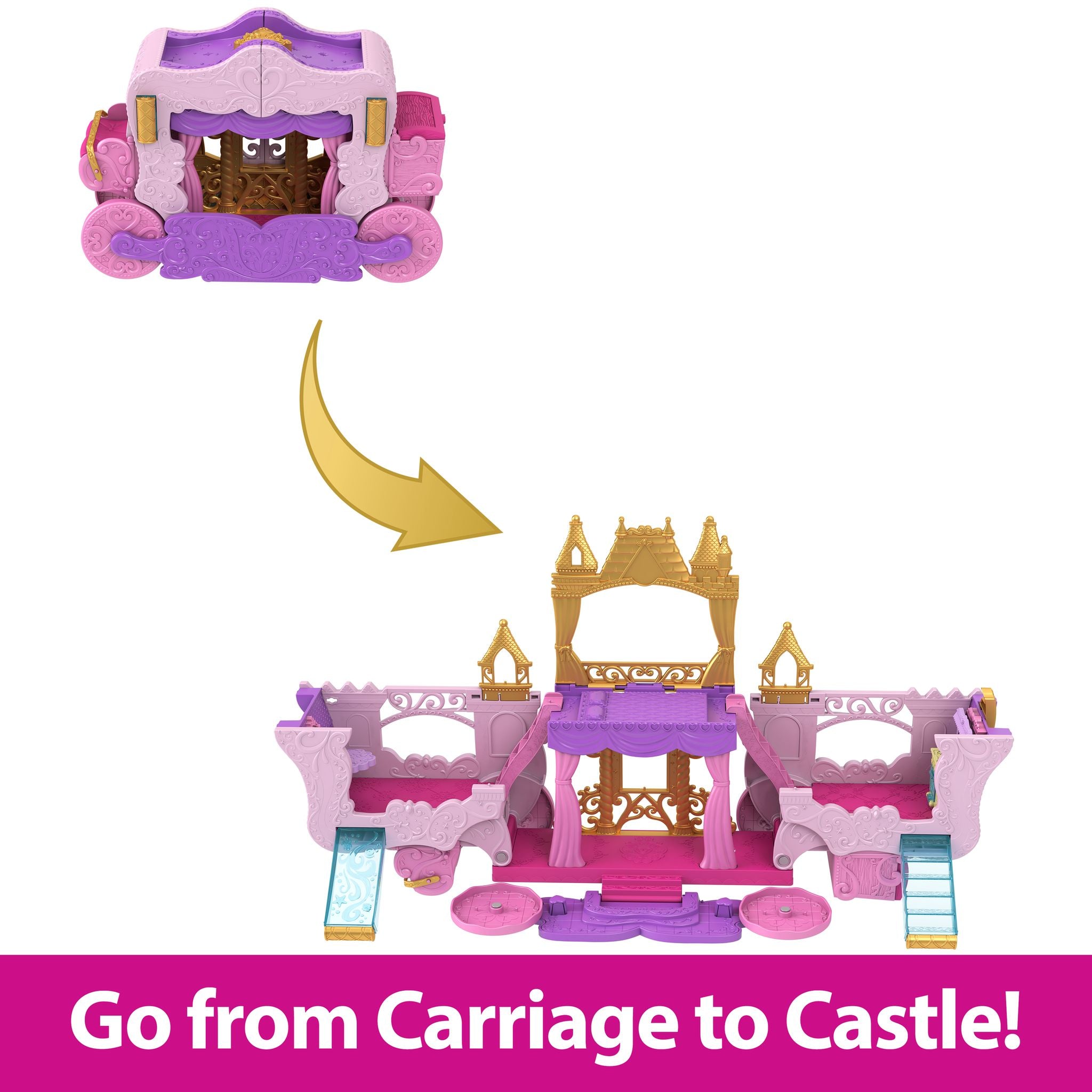 Magical Disney Princess Carriage That Transforms into a Castle Playset
