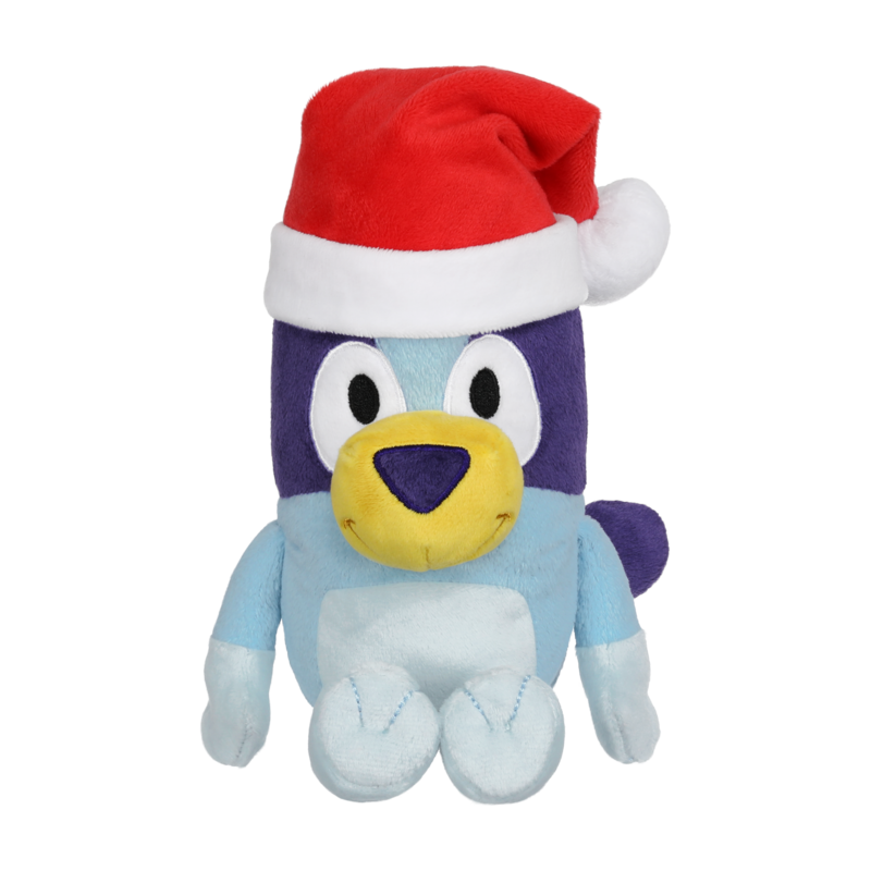 20cm Festive Bluey Plush with Christmas Hat - Ideal Holiday Gift