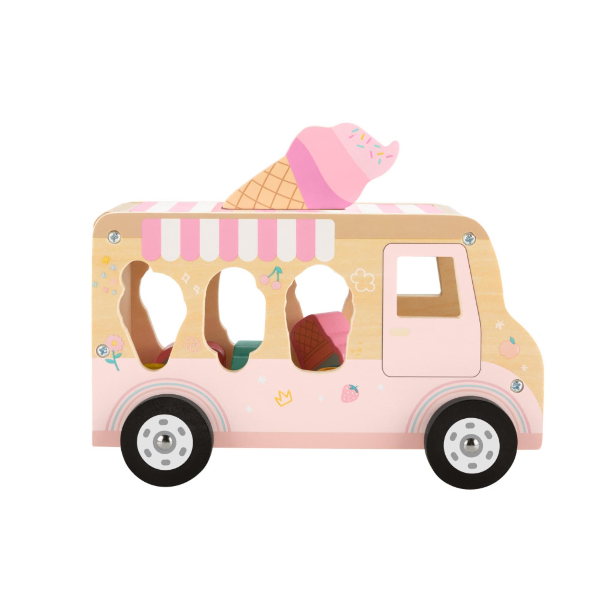 Hot Sale! Fisher-Price Wooden Ice Cream Shape Sorter Toy for Toddlers