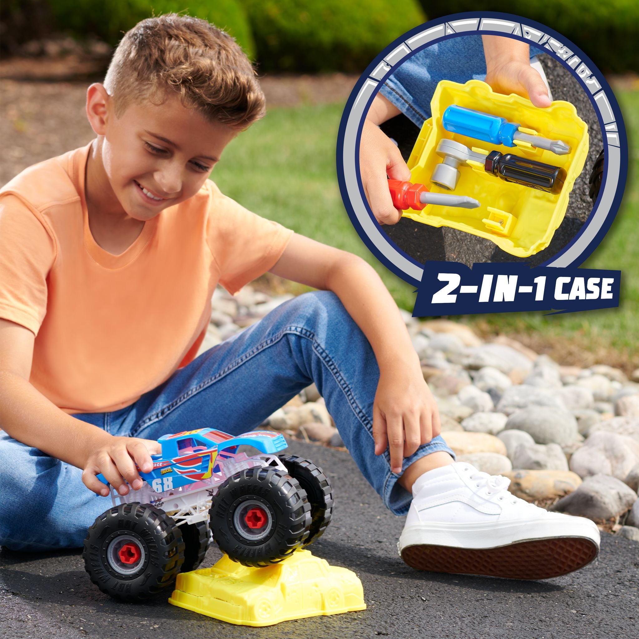 Hot Wheels Monster Trucks: Exclusive Ready-To-Race Monster Truck Building Set for Kids