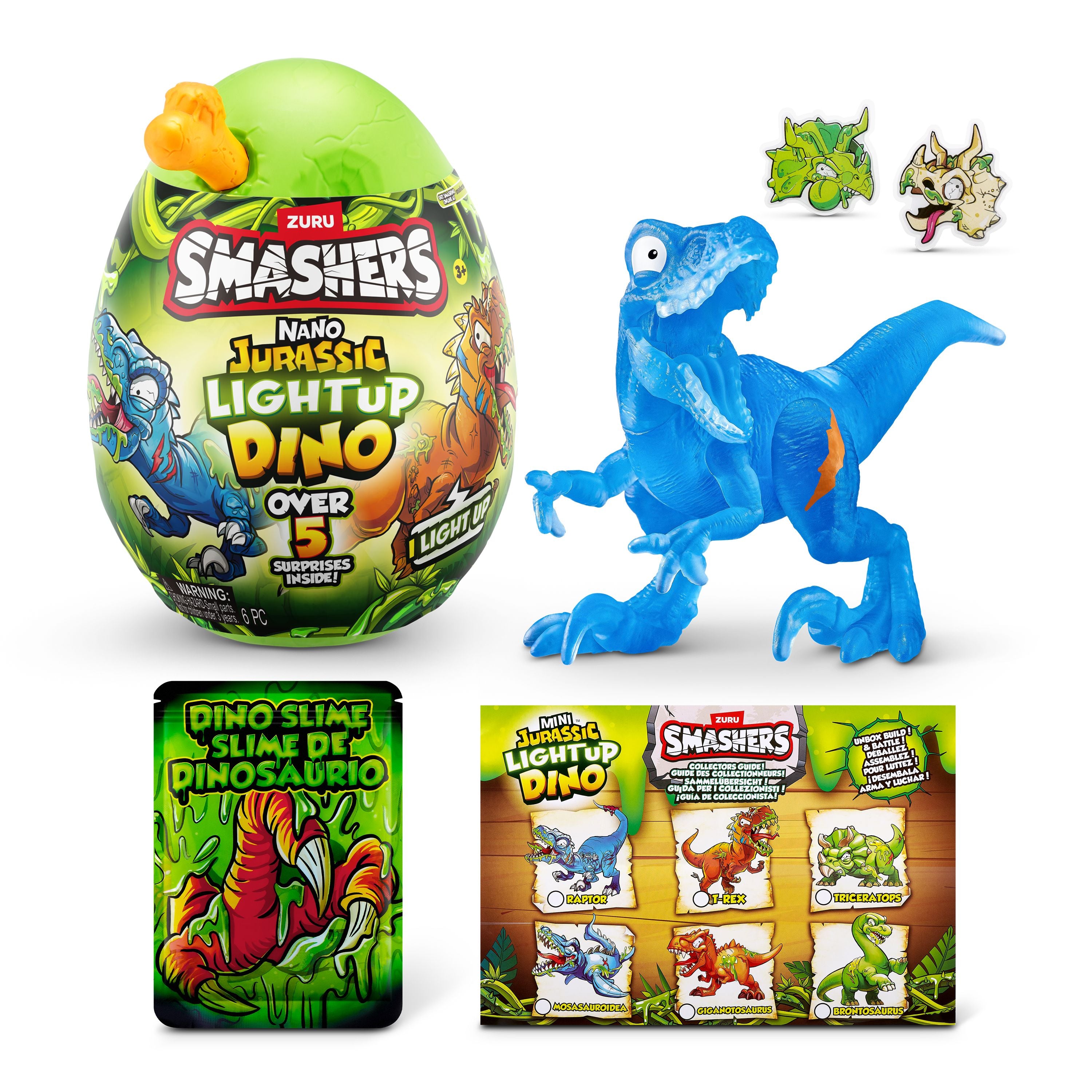ZURU Nano Jurassic Glow-in-the-Dark Surprise Light-Up Dino Egg for Smashers