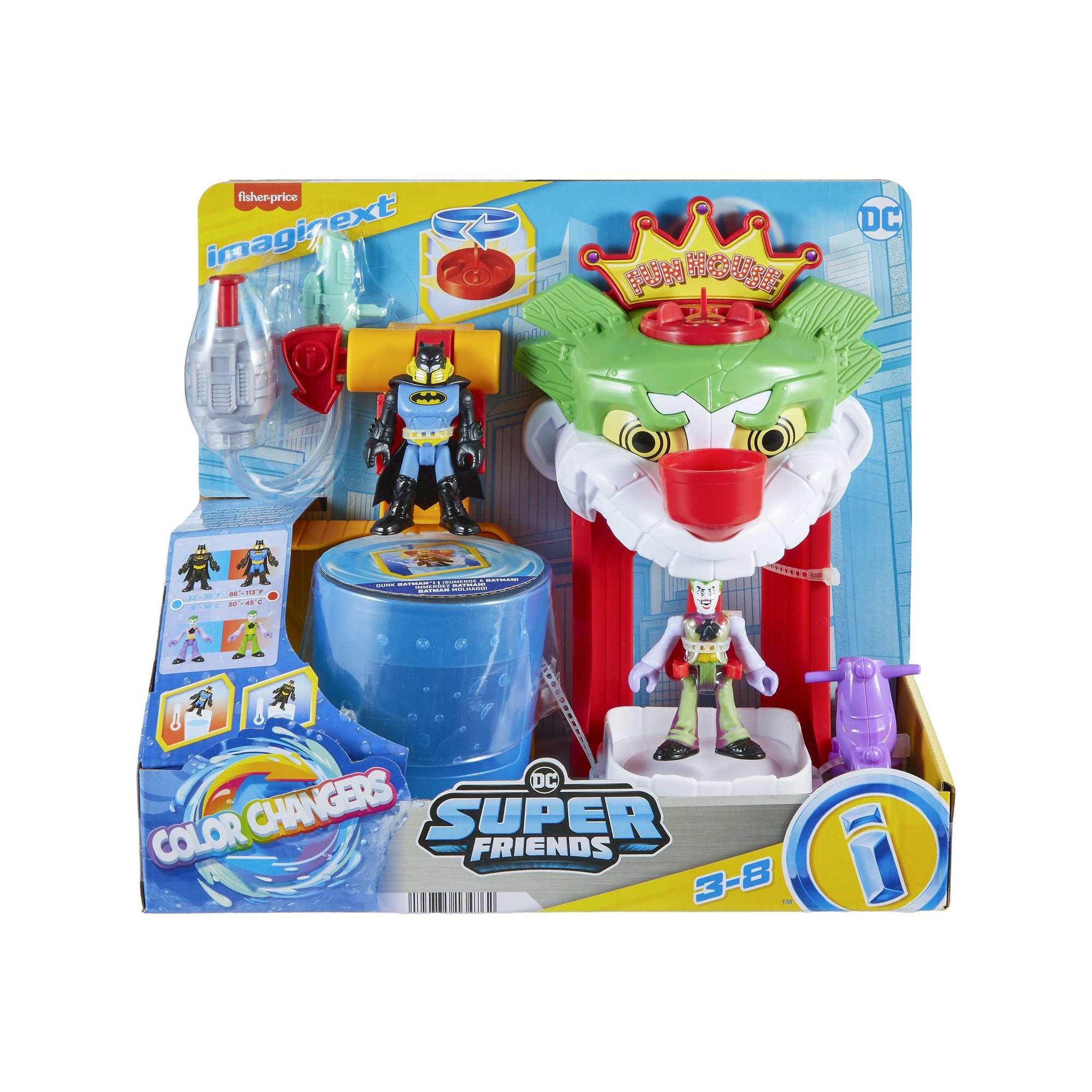 Hot Deal! Fisher-Price Imaginext Color Changers DC Super Friends The Joker Funhouse Playset